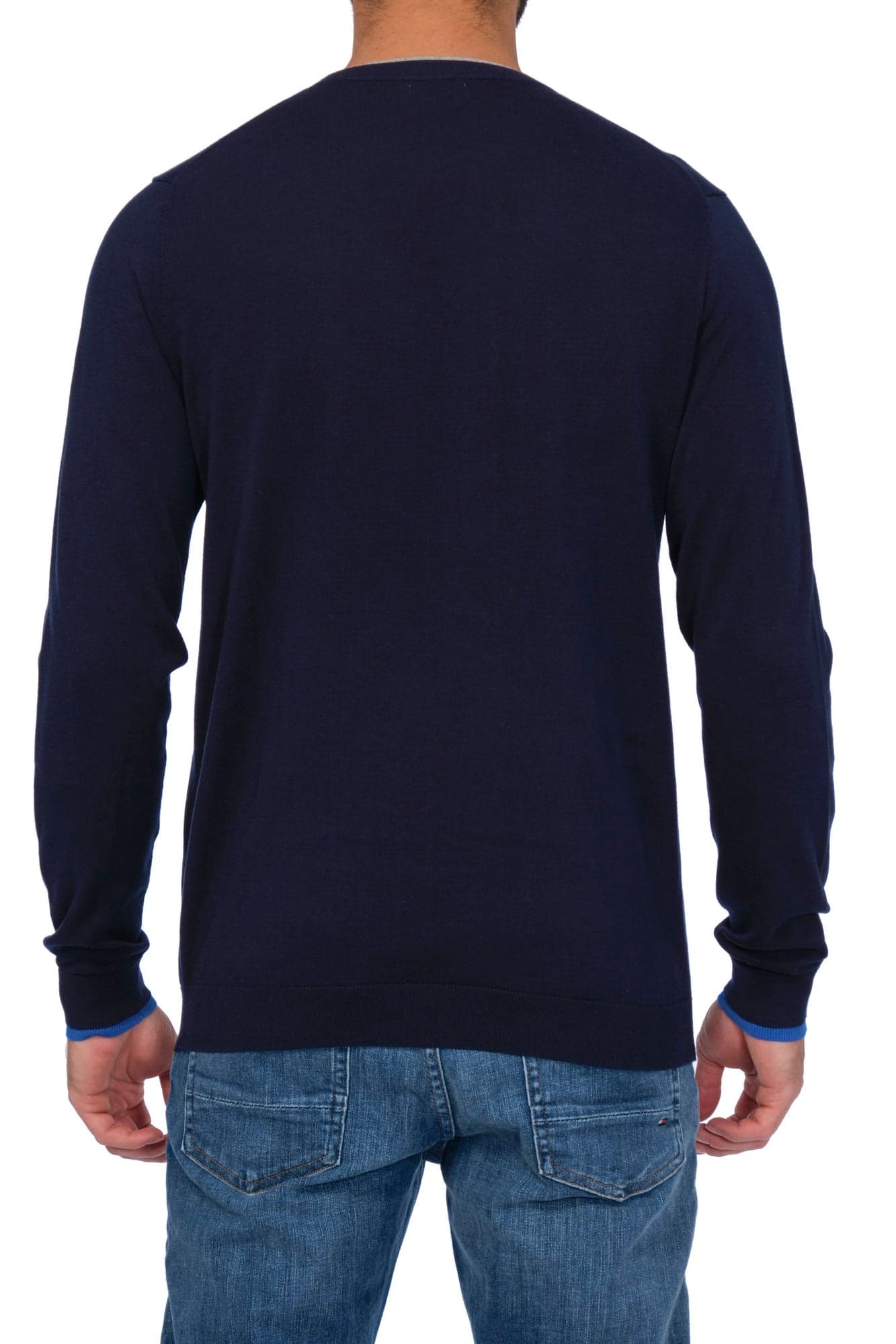SUN68 Sun68 - Round Neck Double Rib Giro Doppio Bordino K33105 07 NAVY da uomo in Maglioni Drestige - Casamassima, commercioVirtuoso.it