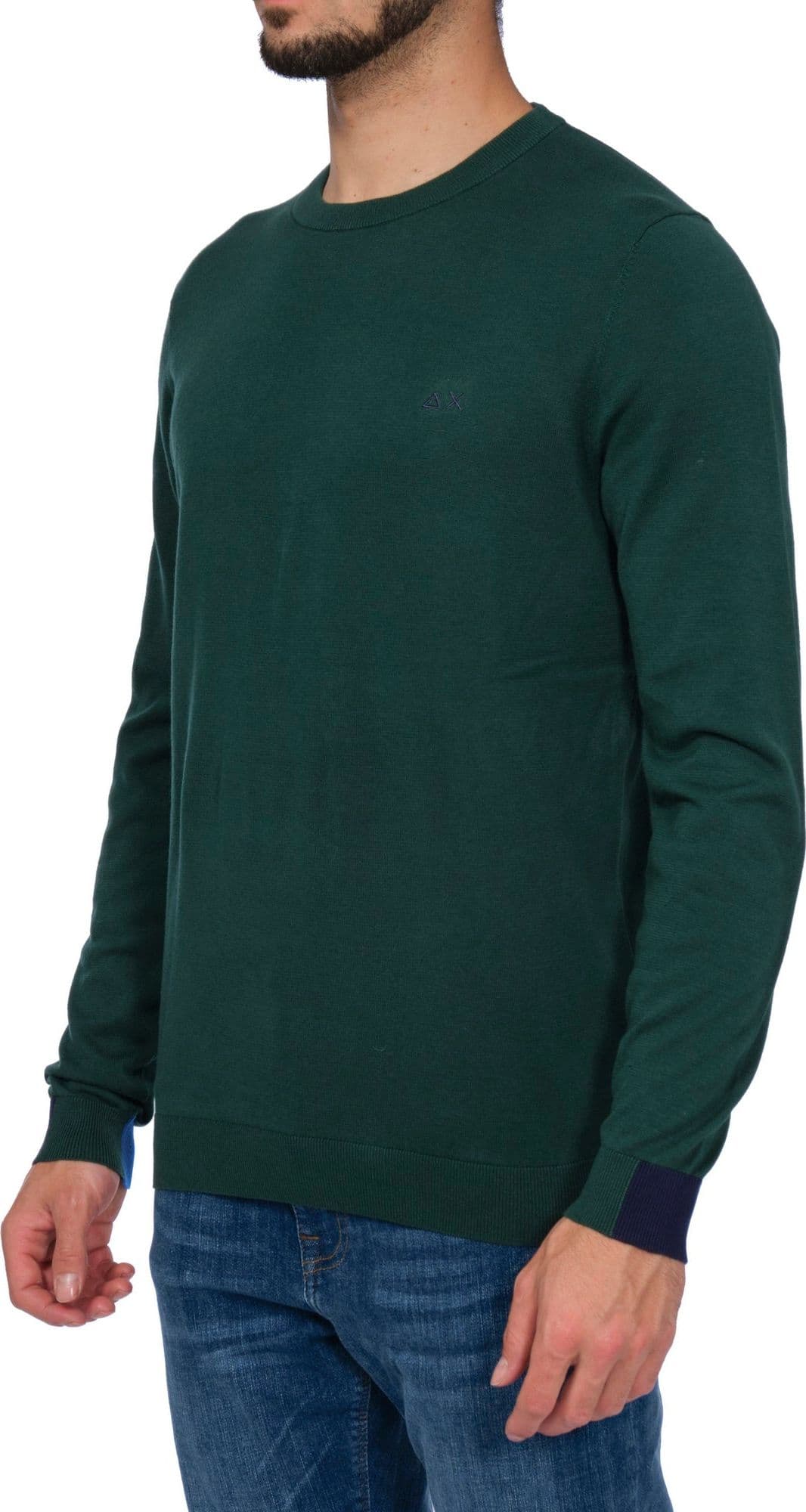 SUN68 Sun68 - Round Neck Patch Rib Giro Uniot Bordo Manica K33107 50 VERDE da uomo in Maglie tecniche Drestige - Casamassima, commercioVirtuoso.it