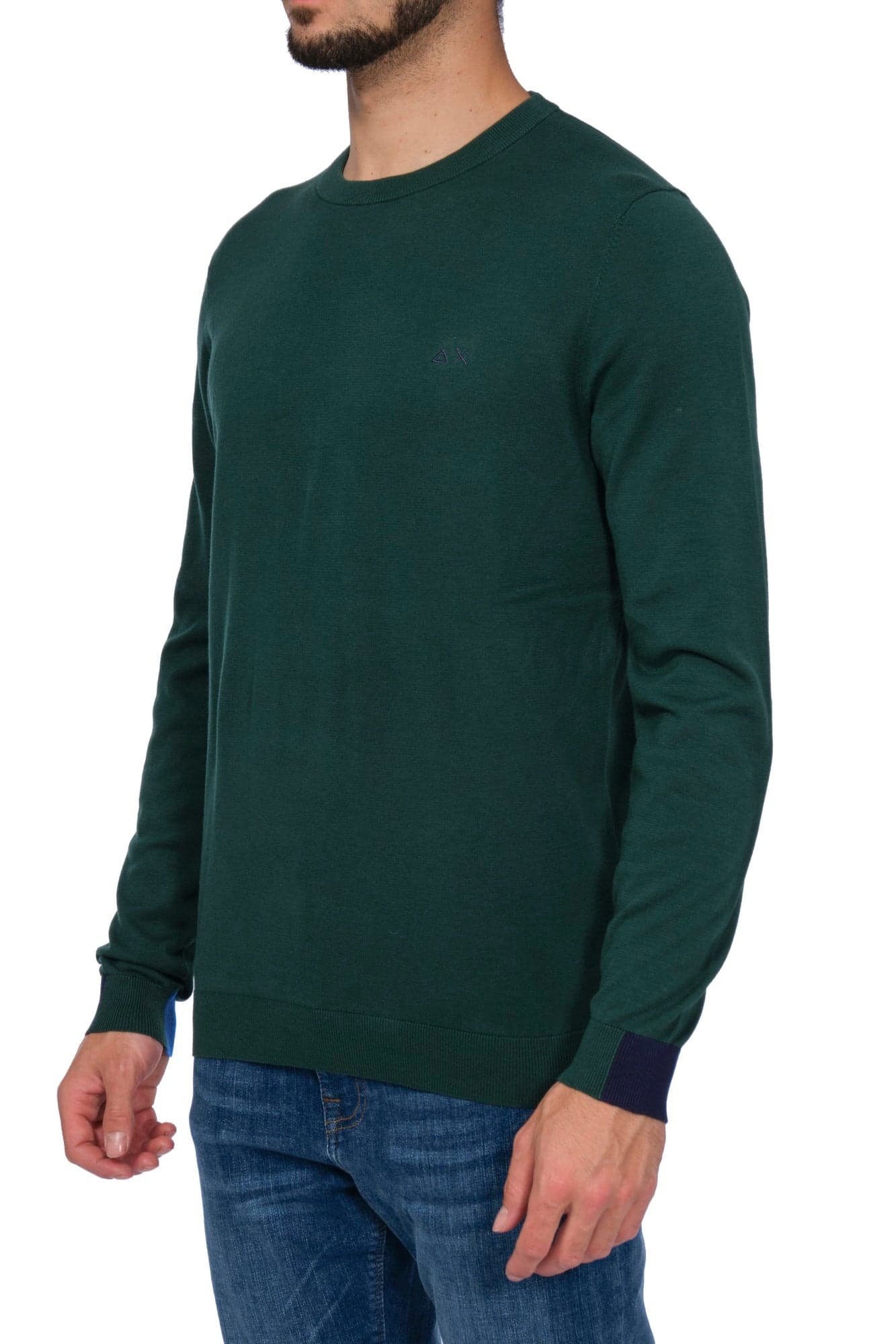 SUN68 Sun68 - Round Neck Patch Rib Giro Uniot Bordo Manica K33107 50 VERDE da uomo in Maglie tecniche Drestige - Casamassima, commercioVirtuoso.it
