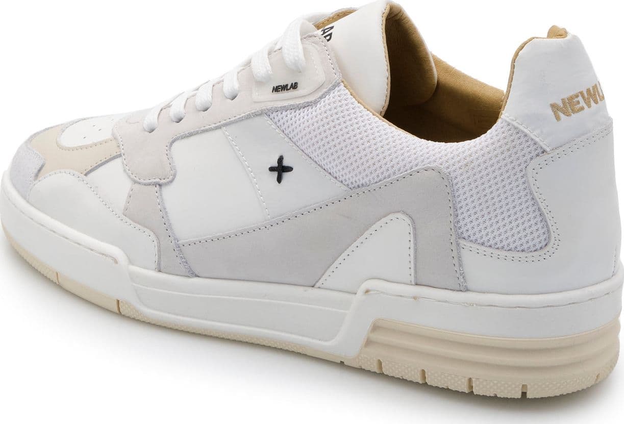 NEWLAB Newlab - Sneaker In White Leather And White Nubuck BASKET/I01 WHITE da uomo in Sneaker casual Drestige - Casamassima, commercioVirtuoso.it