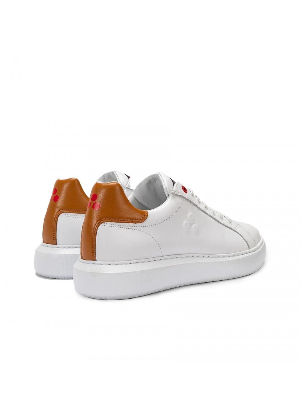 Peuterey - Sneakers Pelle Bianco Contrasto Tallone Cammello HELICA 02 BIACM da uomo in Sneaker casual Drestige - Casamassima, commercioVirtuoso.it