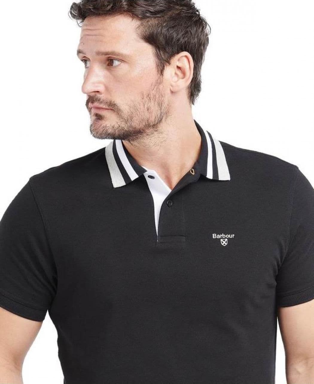 BARBOUR Barbour - Pique Con Collo 3 Colori Nero Bco Grigio MML1069 BK31 NERO da uomo in Giacche Drestige - Casamassima, commercioVirtuoso.it
