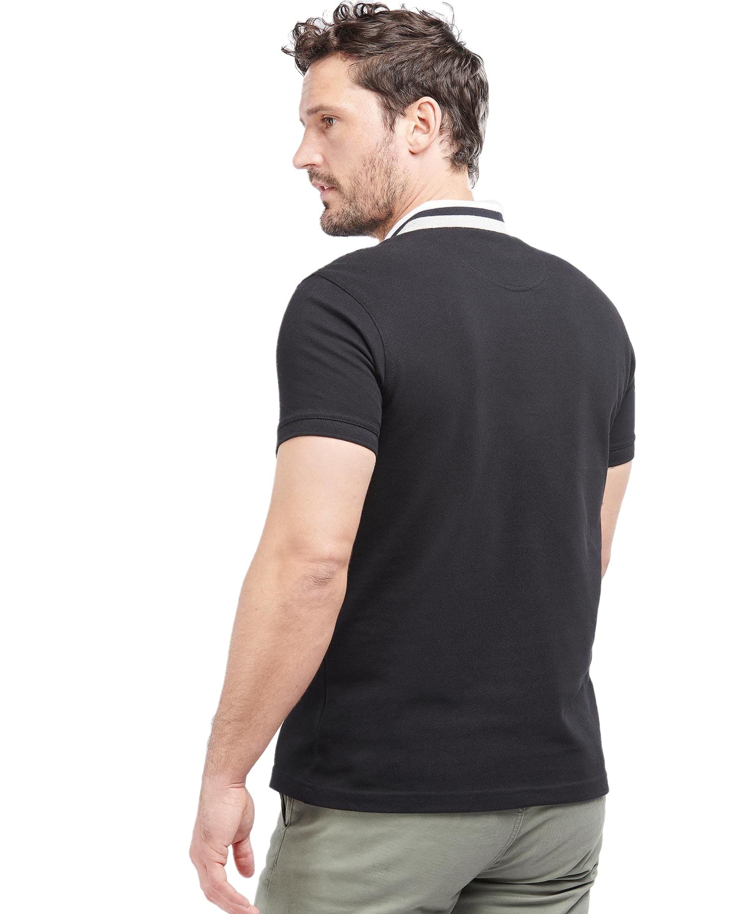 BARBOUR Barbour - Pique Con Collo 3 Colori Nero Bco Grigio MML1069 BK31 NERO da uomo in Giacche Drestige - Casamassima, commercioVirtuoso.it
