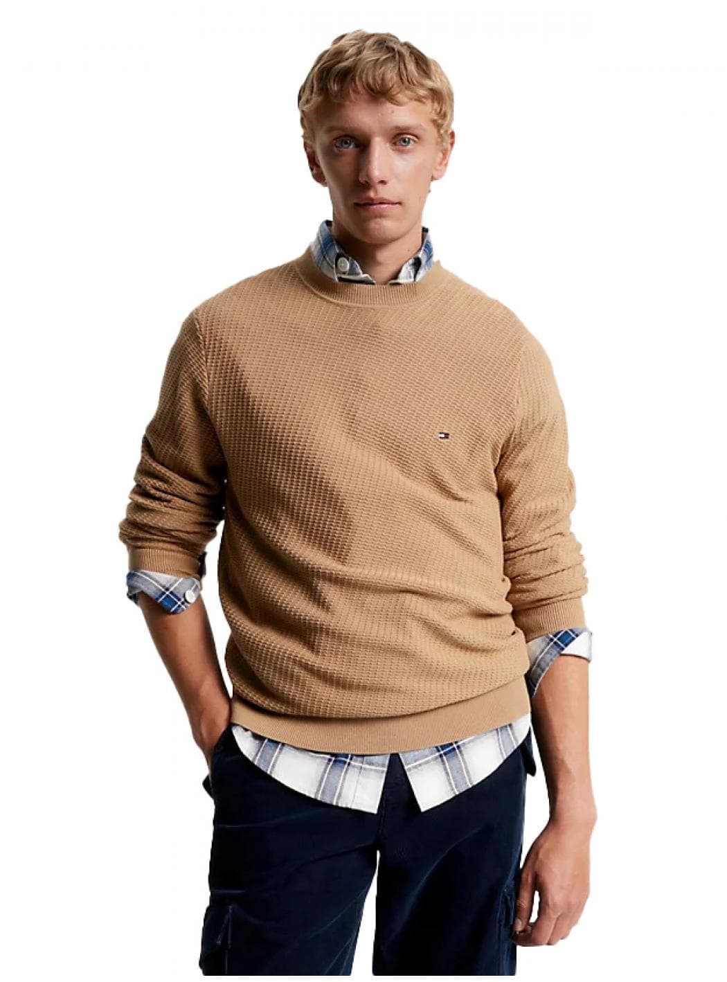 Tommy Hilfiger - Rectangular Structure Crew Nk MW0MW33131 GWJ da uomo in Maglioni Drestige - Casamassima, commercioVirtuoso.it