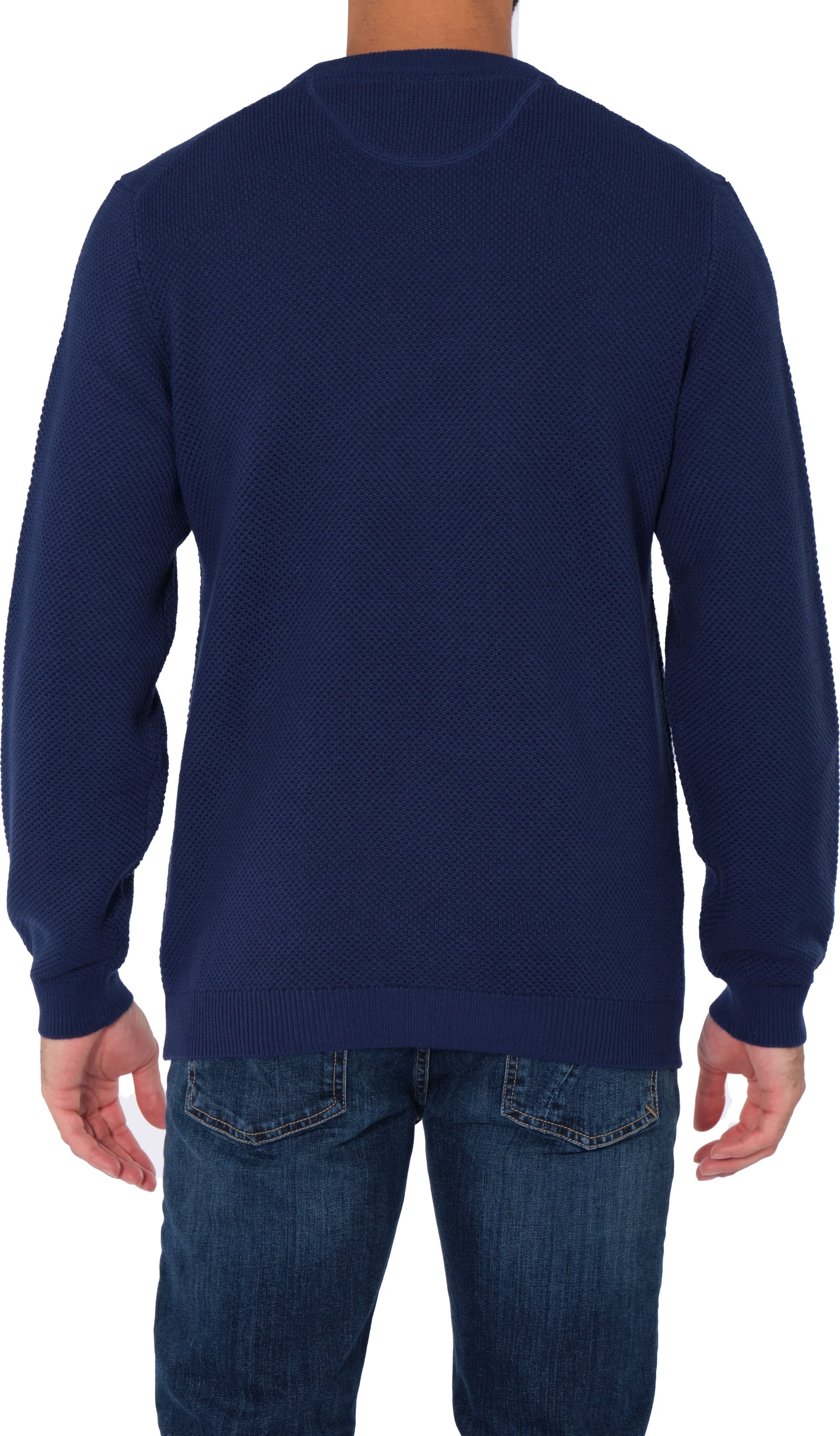 SUN68 Sun68 - Round Rice Knit K43120 83 BLU da uomo in Maglioni Drestige - Casamassima, commercioVirtuoso.it