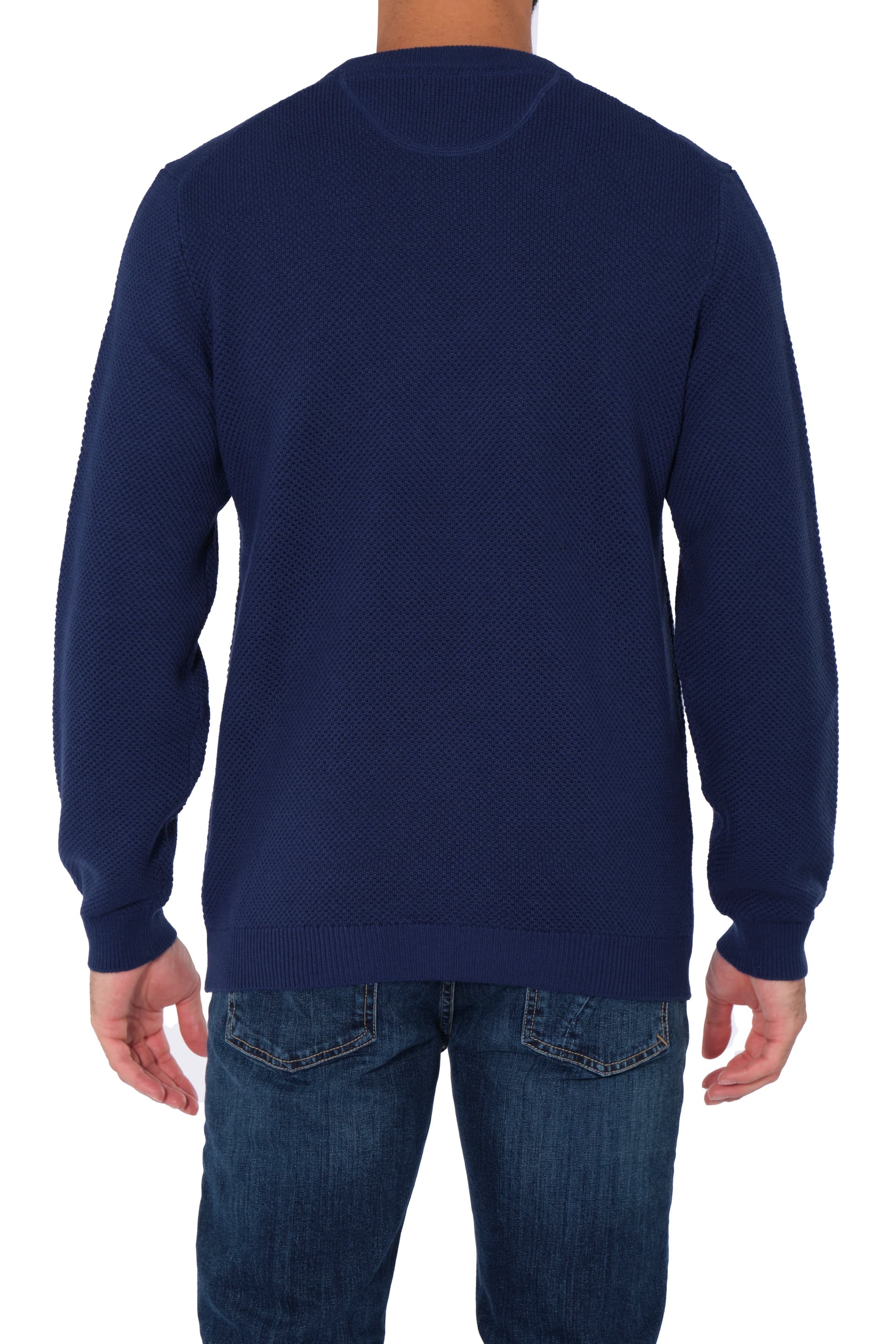 SUN68 Sun68 - Round Rice Knit K43120 83 BLU da uomo in Maglioni Drestige - Casamassima, commercioVirtuoso.it