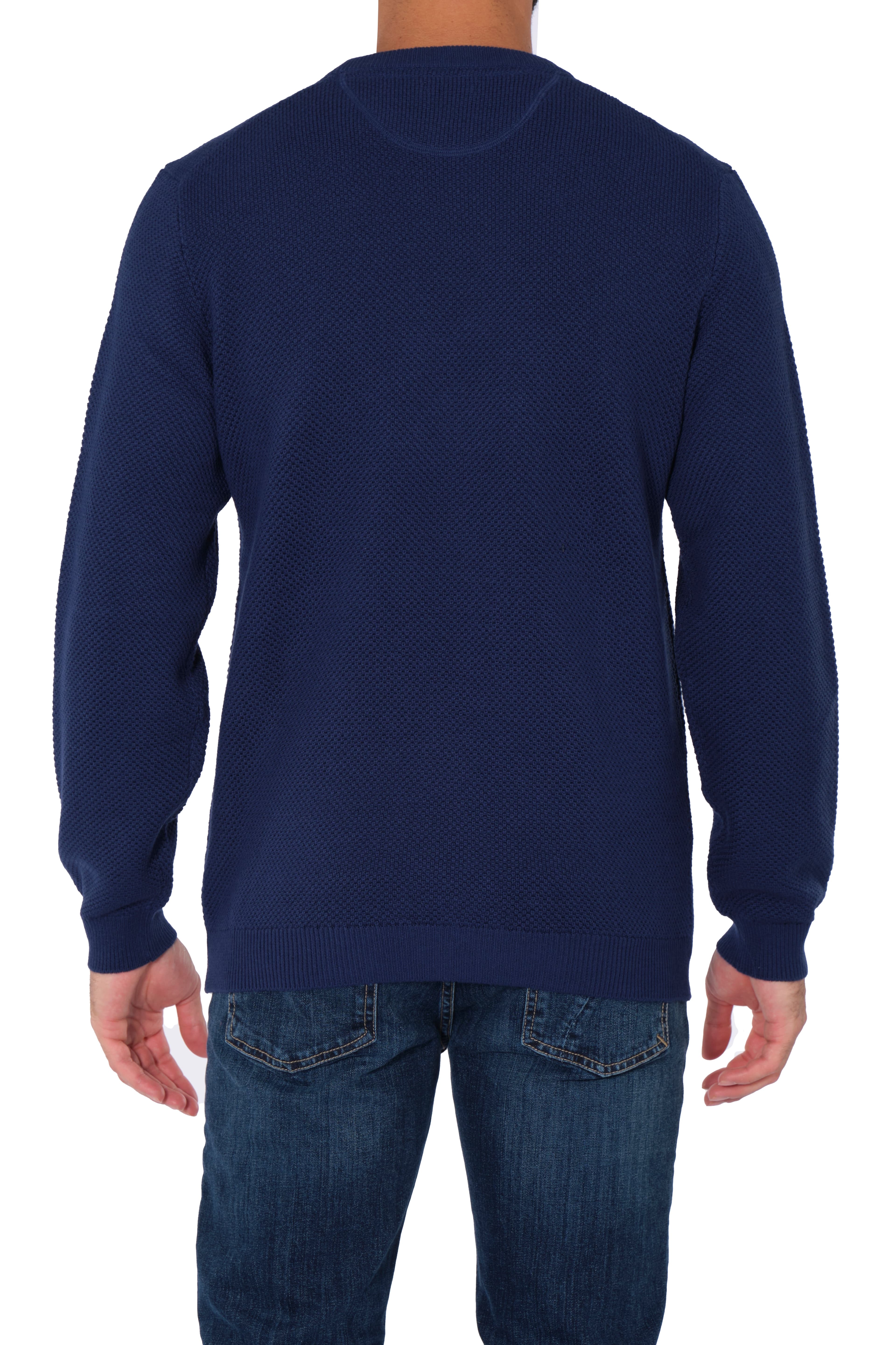 SUN68 Sun68 - Round Rice Knit K43120 83 BLU da uomo in Maglioni Drestige - Casamassima, commercioVirtuoso.it