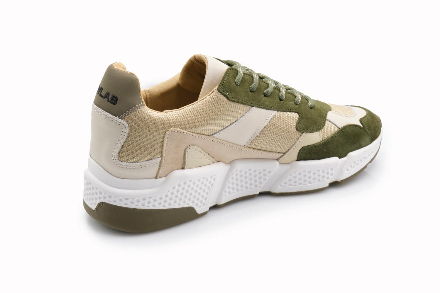NEWLAB Newlab - Sneaker In White And Brown Appleskin RACERJI01 BEIGE/KHA da uomo in Sneaker casual Drestige - Casamassima, commercioVirtuoso.it