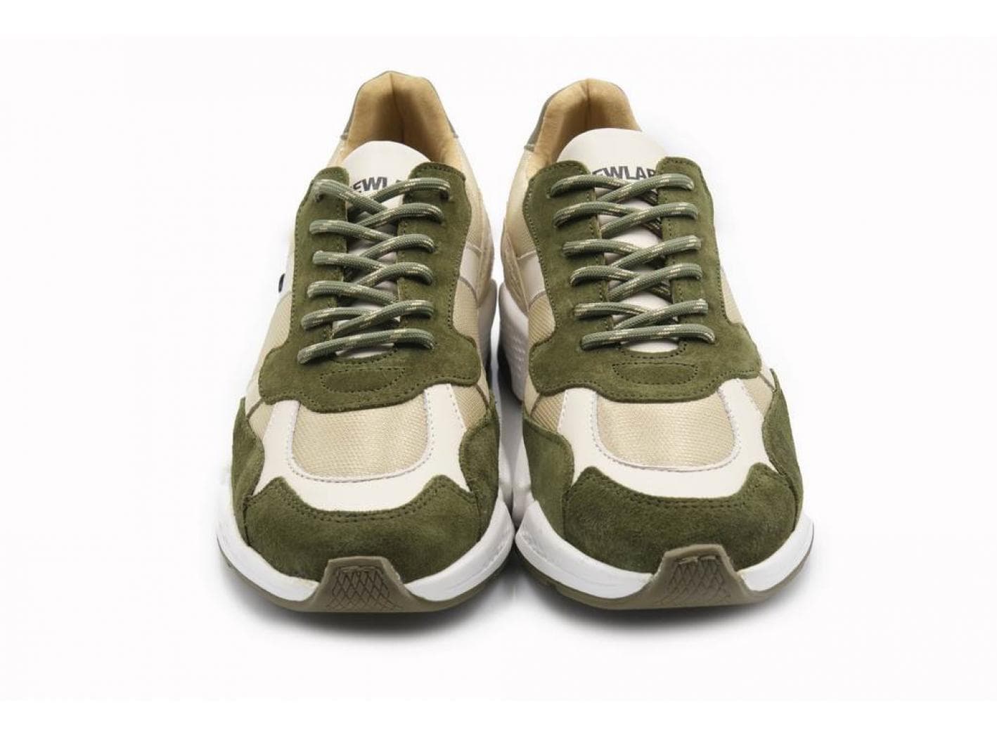 NEWLAB Newlab - Sneaker In White And Brown Appleskin RACERJI01 BEIGE/KHA da uomo in Sneaker casual Drestige - Casamassima, commercioVirtuoso.it