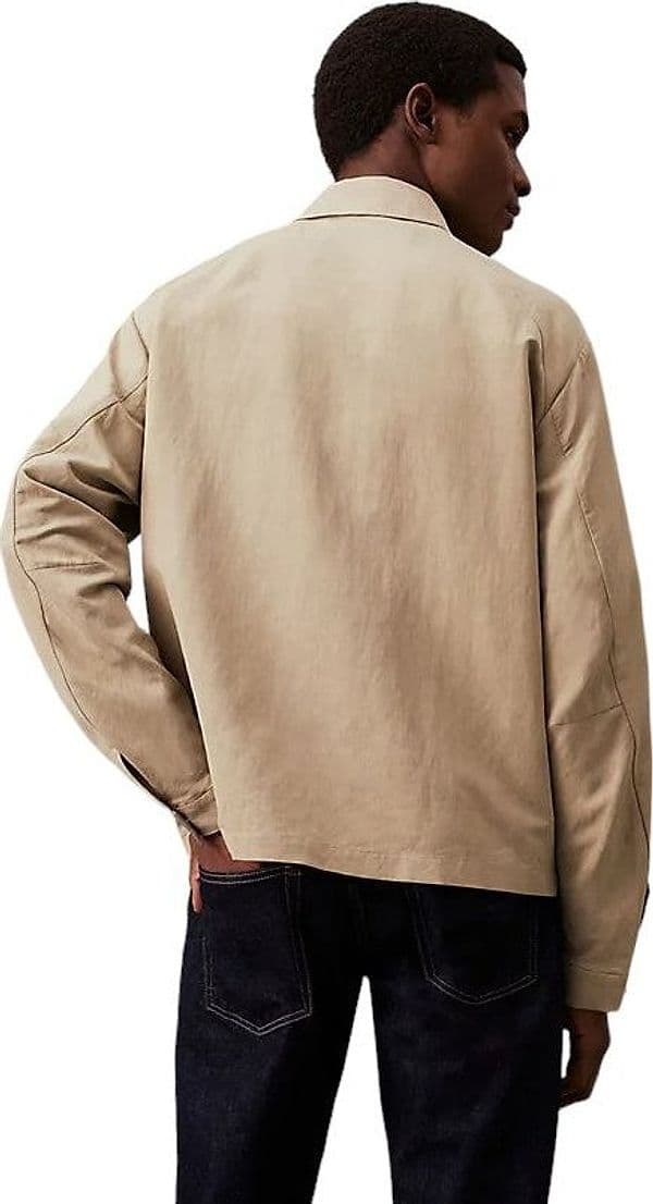 calvin klein Calvin Klein - Giacca Collo Camicia K10K112779 PKR BEI da uomo in Giacche Drestige - Casamassima, commercioVirtuoso.it