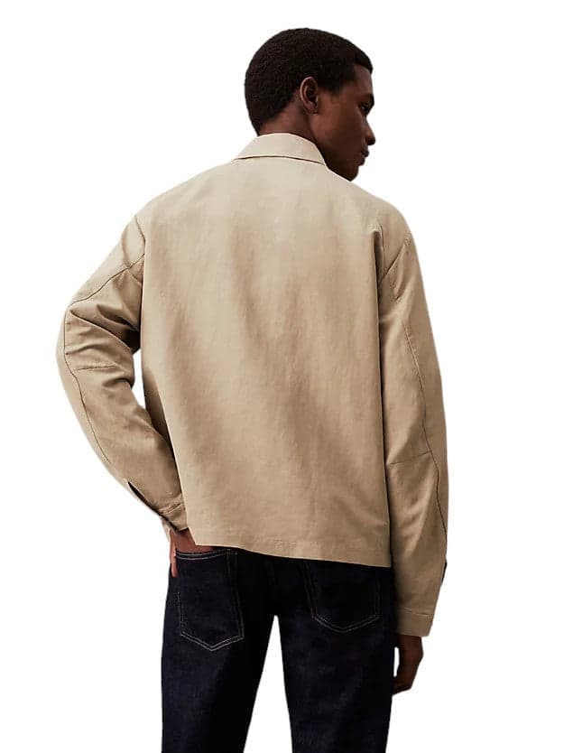 calvin klein Calvin Klein - Giacca Collo Camicia K10K112779 PKR BEI da uomo in Giacche Drestige - Casamassima, commercioVirtuoso.it