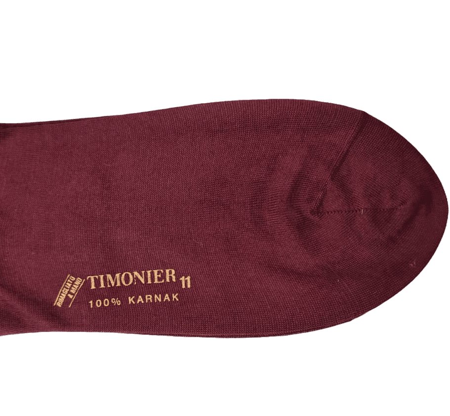 Calze Lunghe Uomo Timonier - Bordeaux Tinta Unita - Cotone Karnak 100% Egiziano in Calze Couture - Sestu, commercioVirtuoso.it