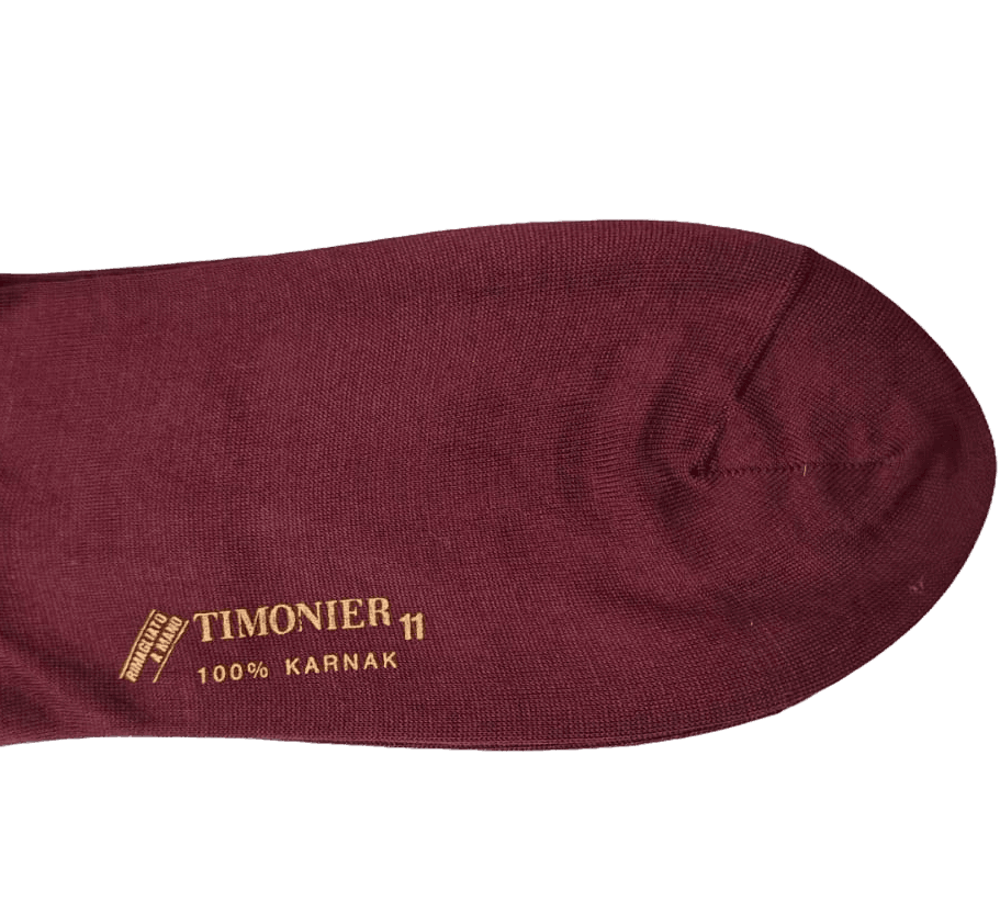 Calze Lunghe Uomo Timonier - Bordeaux Tinta Unita - Cotone Karnak 100% Egiziano in Calze Couture - Sestu, commercioVirtuoso.it