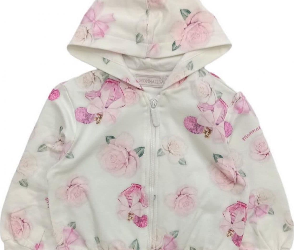 MONNALISA Monnalisa - Felpa Aperta  0194 Panna/rosa Sweet Roses 390800 0016
