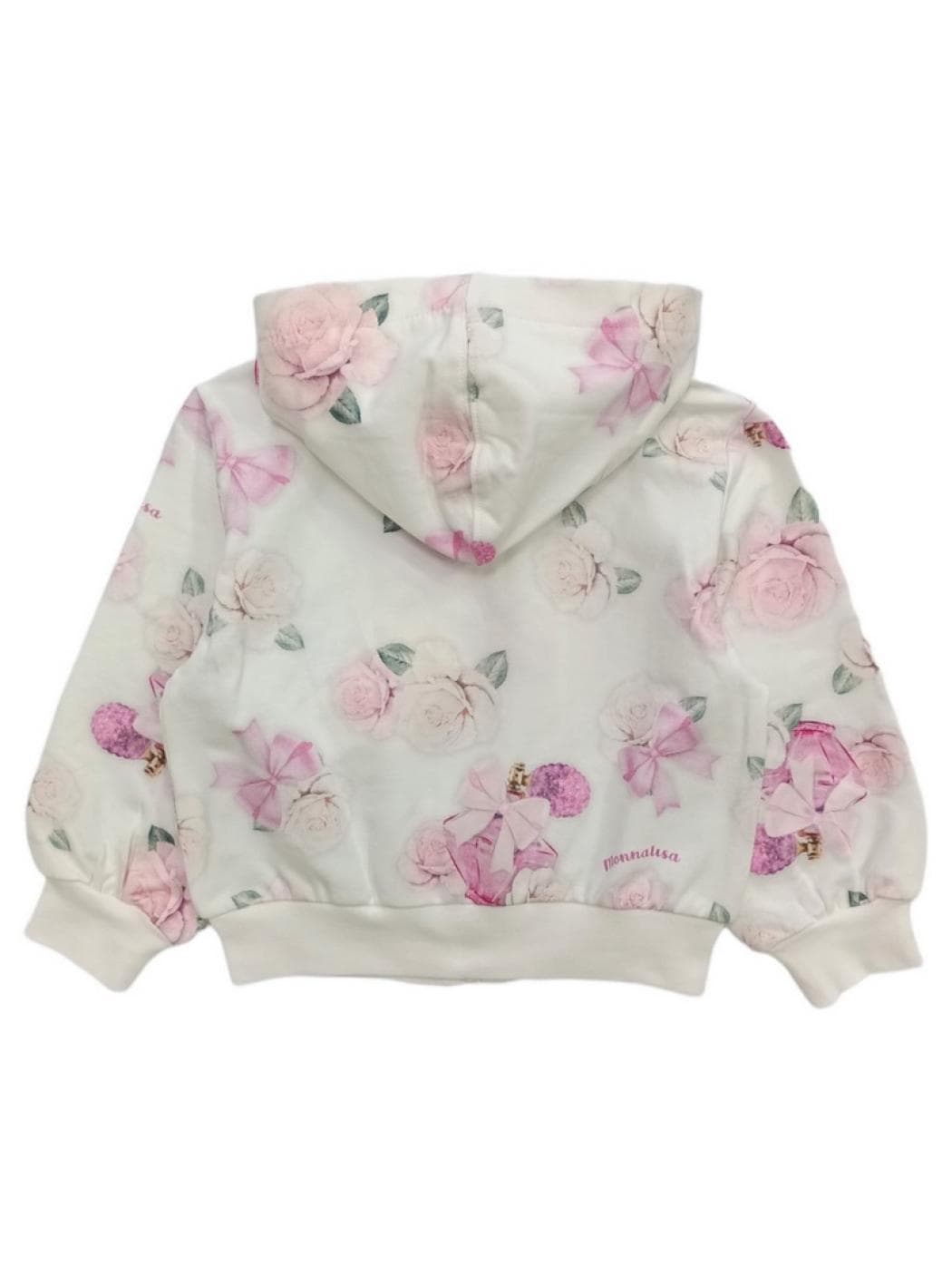 MONNALISA Monnalisa - Felpa Aperta 0194 Panna/rosa Sweet Roses 390800 0016 da bambino in Maglieria Drestige - Casamassima, commercioVirtuoso.it
