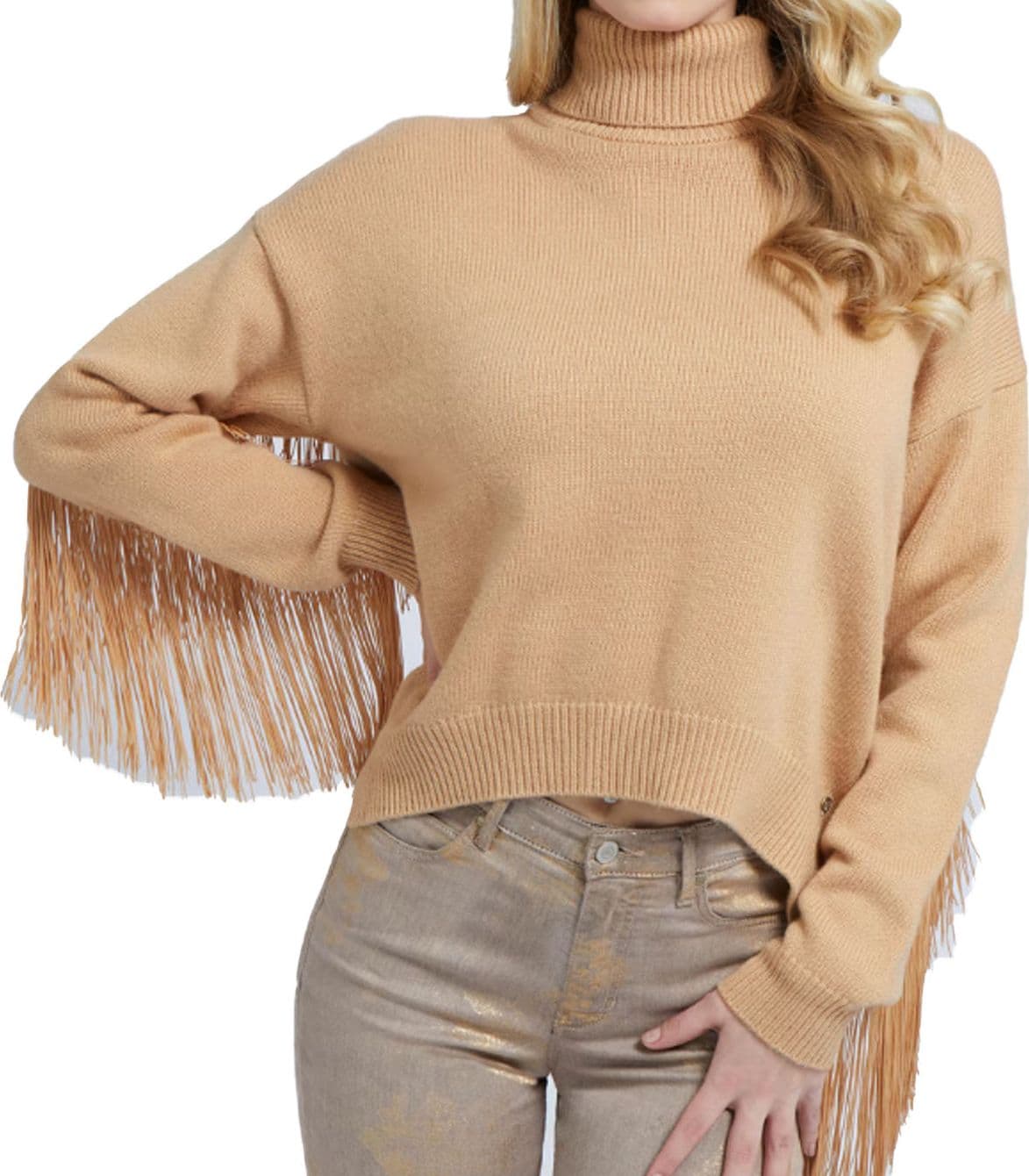 GUESS Guess - Leonie Roll Neck Ls Sweater G197 Khaki Tan W2BR32 Z2WX0 da donna in Maglioni Drestige - Casamassima, commercioVirtuoso.it