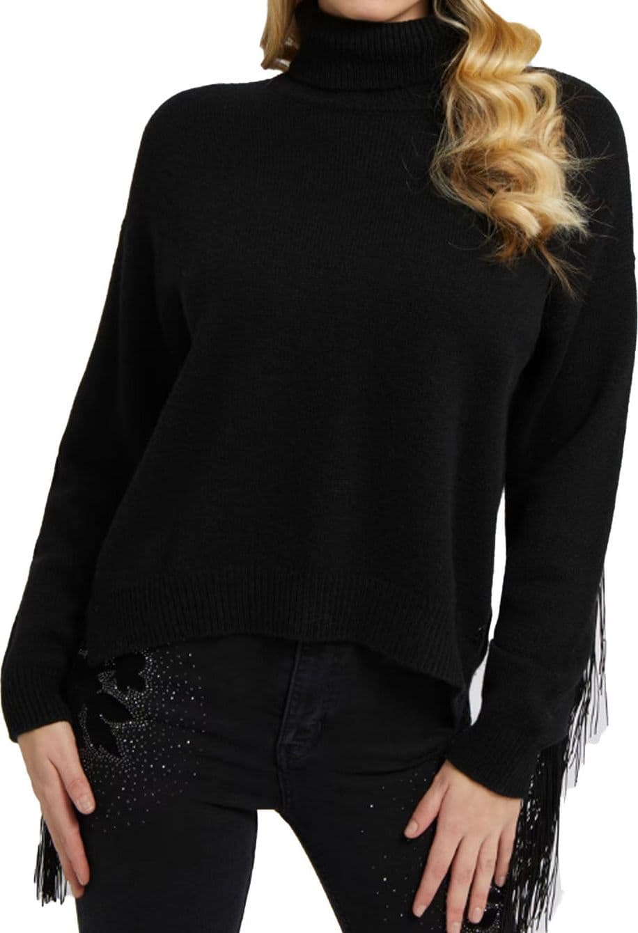 GUESS Guess - Leonie Roll Neck Ls Sweater Jblk Jet Black A996 W2BR32 Z2WX0 da donna in Maglioni Drestige - Casamassima, commercioVirtuoso.it