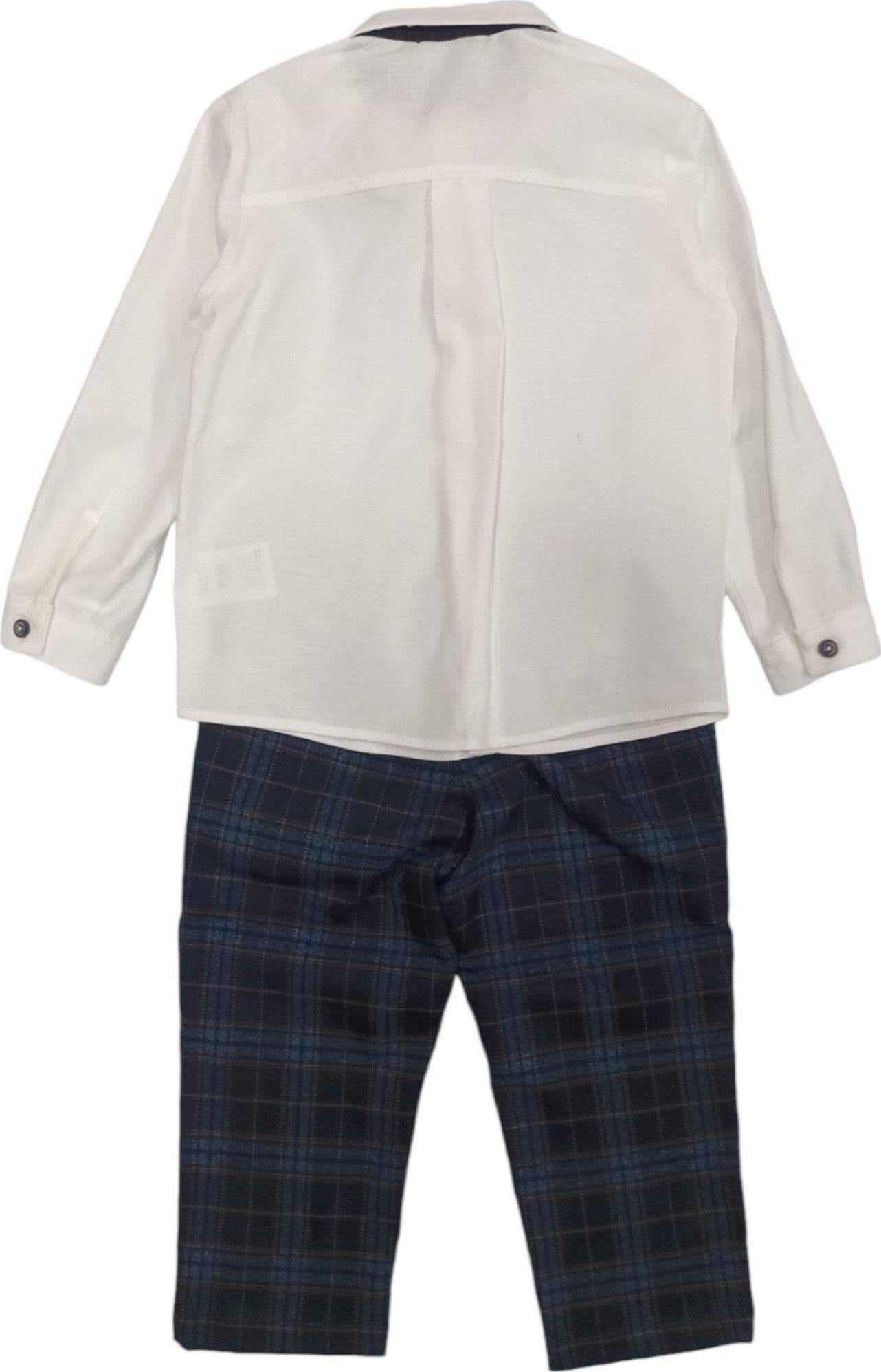 BARCELLINO Barcellino - Completo 3 Pz. Bia/blu Quadri Pantalone 105406L da bambino in Magliette Drestige - Casamassima, commercioVirtuoso.it