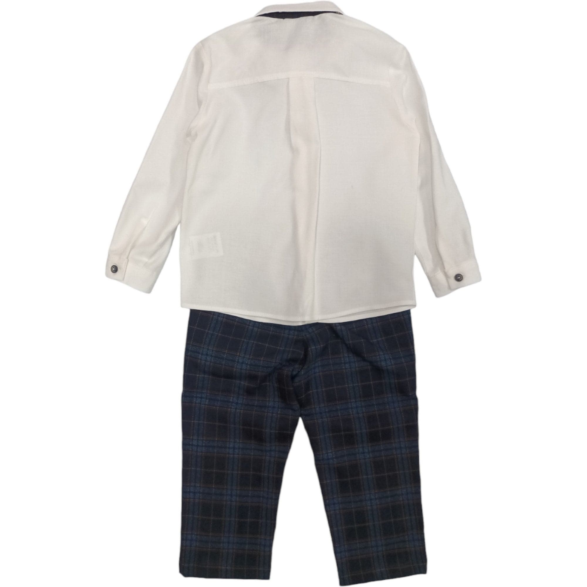 BARCELLINO Barcellino - Completo 3 Pz. Bia/blu Quadri Pantalone 105406L da bambino in Magliette Drestige - Casamassima, commercioVirtuoso.it