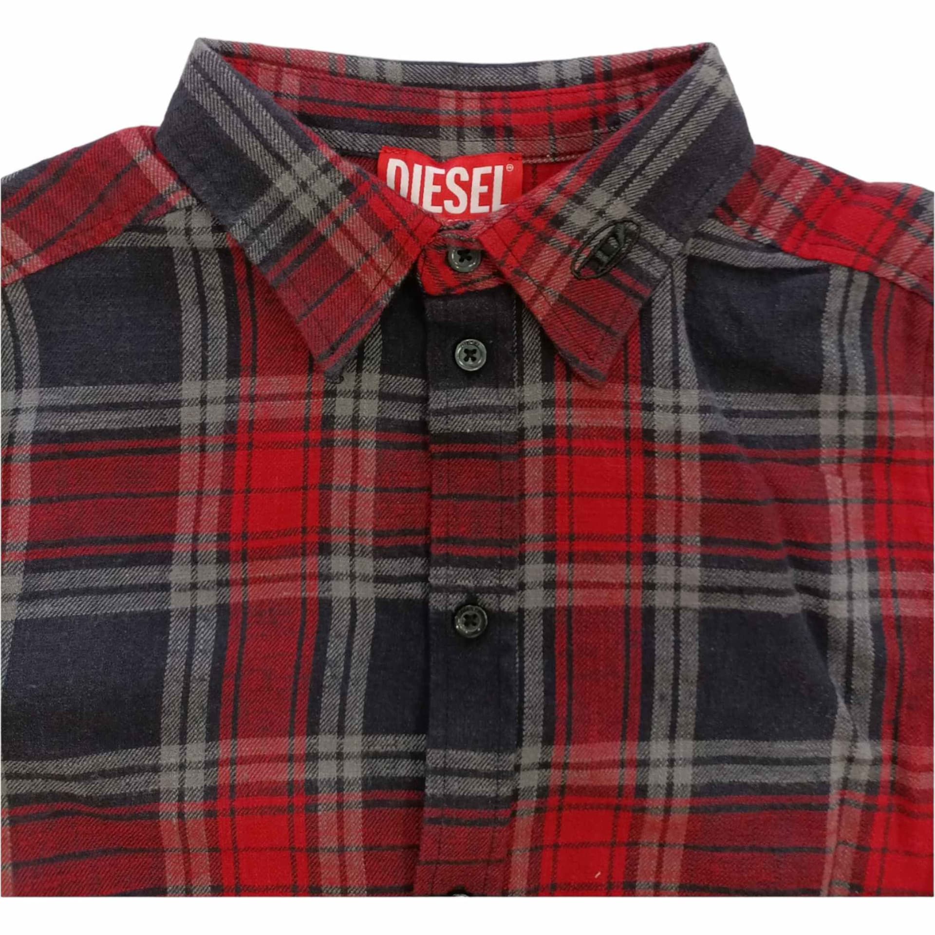 DIESEL Diesel - Camicia Quadri K407 Rosso/nero - Cumbe Camicia J01363 KXBGH da bambino in Camicie casual Drestige - Casamassima, commercioVirtuoso.it