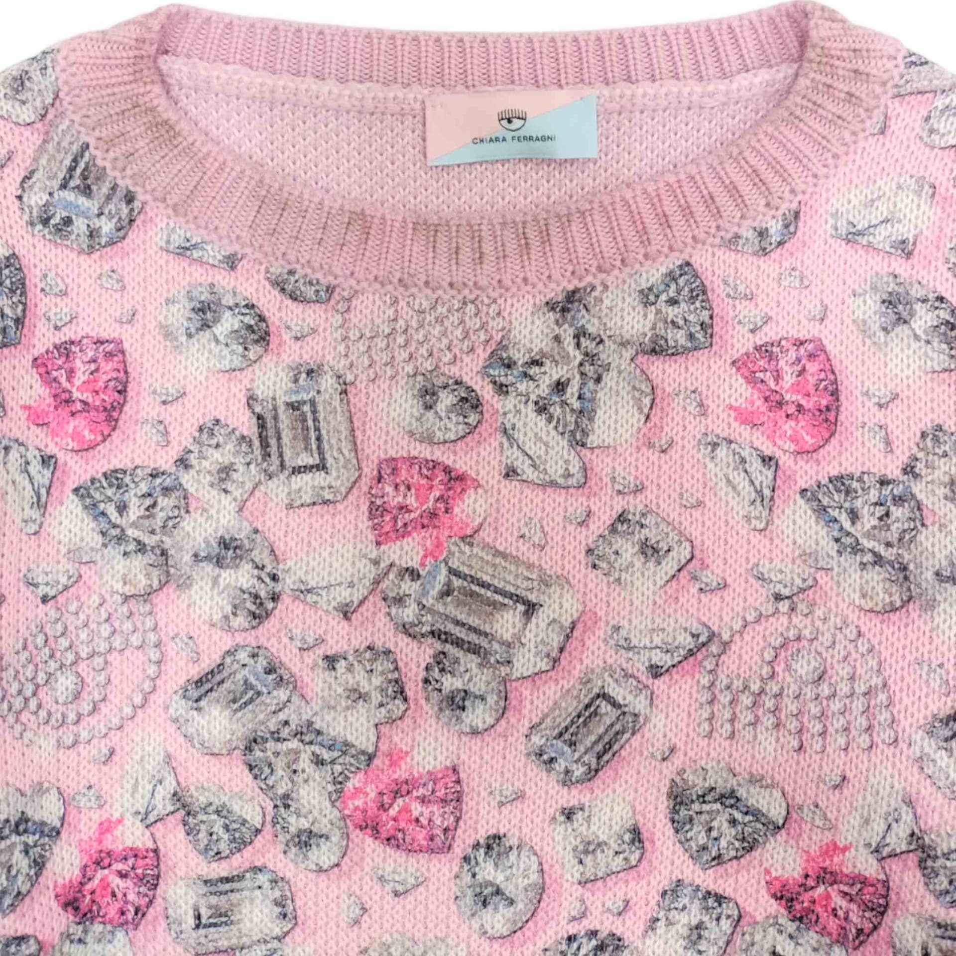 CHIARA FERRAGNI Chiara Ferragni - Maglione Lana 090f A Fantasia Rosa 59B606 2053 da bambino in Maglioni Drestige - Casamassima, commercioVirtuoso.it