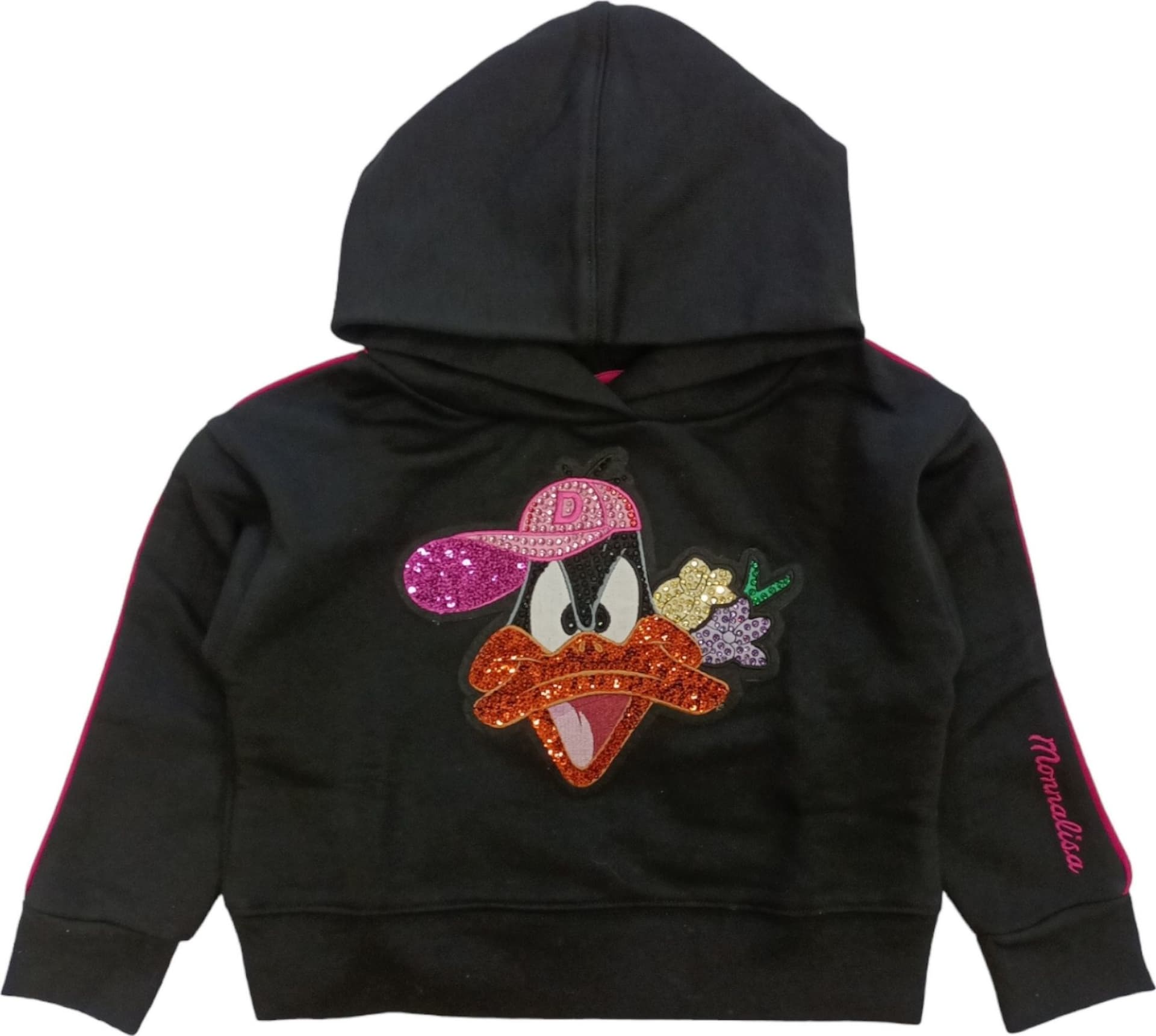MONNALISA Monnalisa - Felpa Nera 0050 Daffy Strass 19B629 2097
