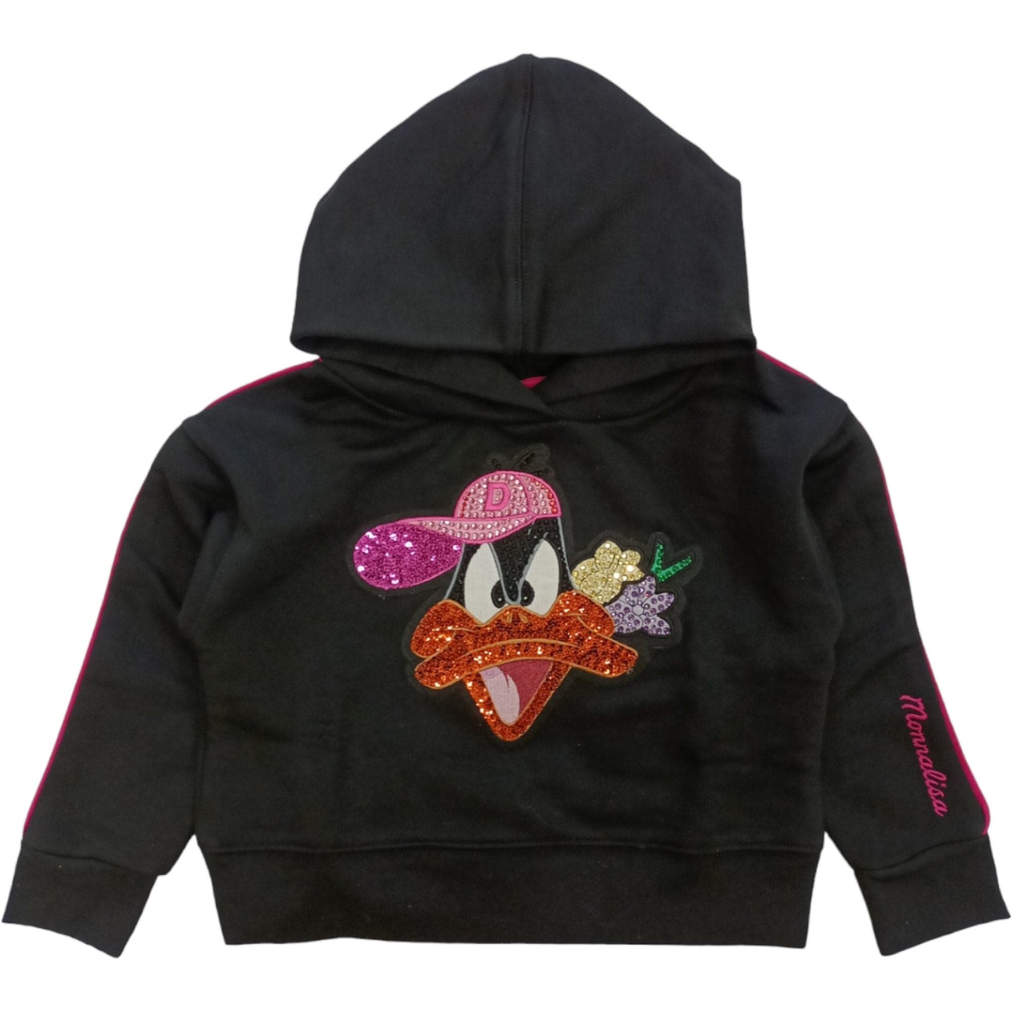 MONNALISA Monnalisa - Felpa Nera 0050 Daffy Strass 19B629 2097