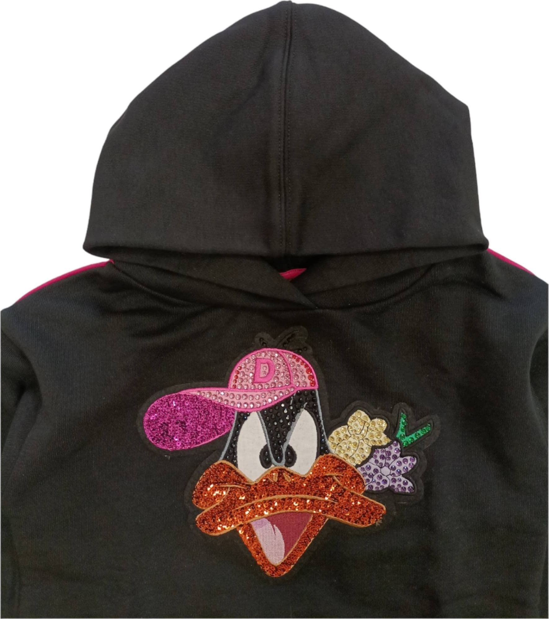 MONNALISA Monnalisa - Felpa Nera 0050 Daffy Strass 19B629 2097 da bambino in Felpe con cappuccio Drestige - Casamassima, commercioVirtuoso.it