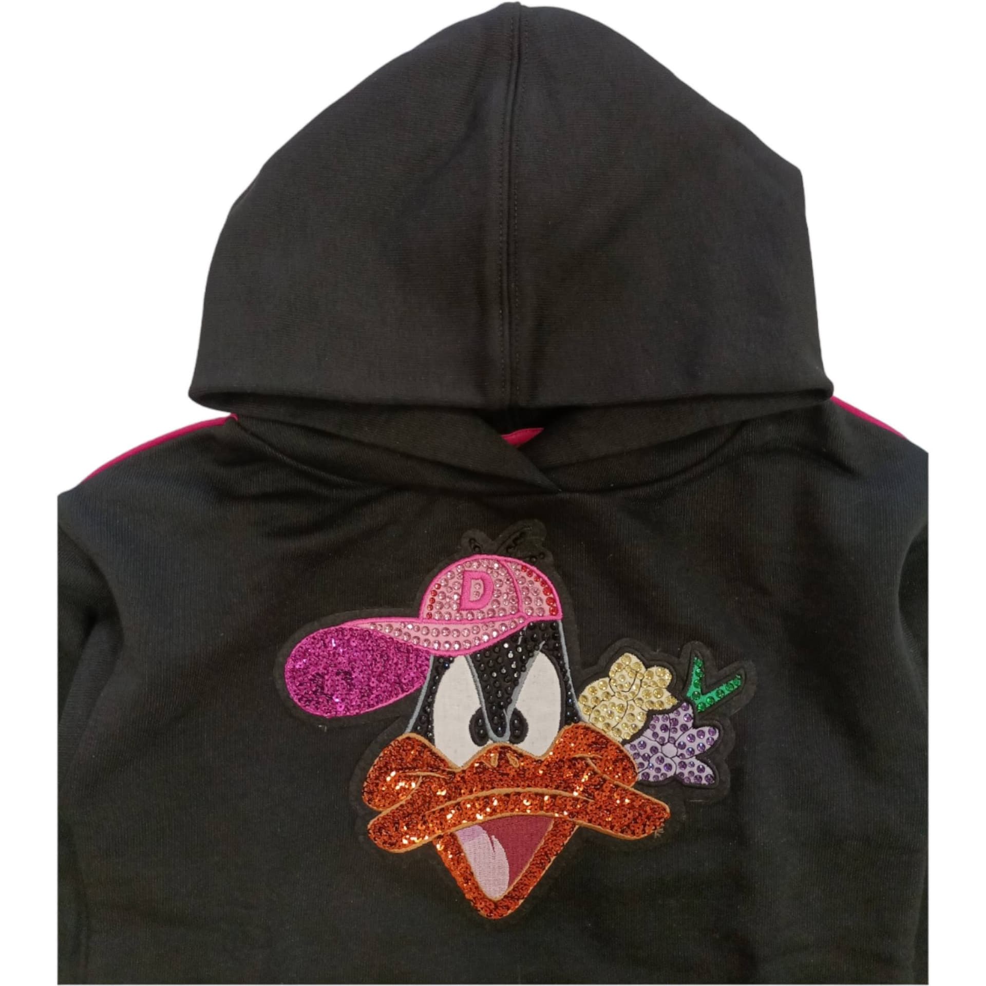 MONNALISA Monnalisa - Felpa Nera 0050 Daffy Strass 19B629 2097 da bambino in Felpe con cappuccio Drestige - Casamassima, commercioVirtuoso.it