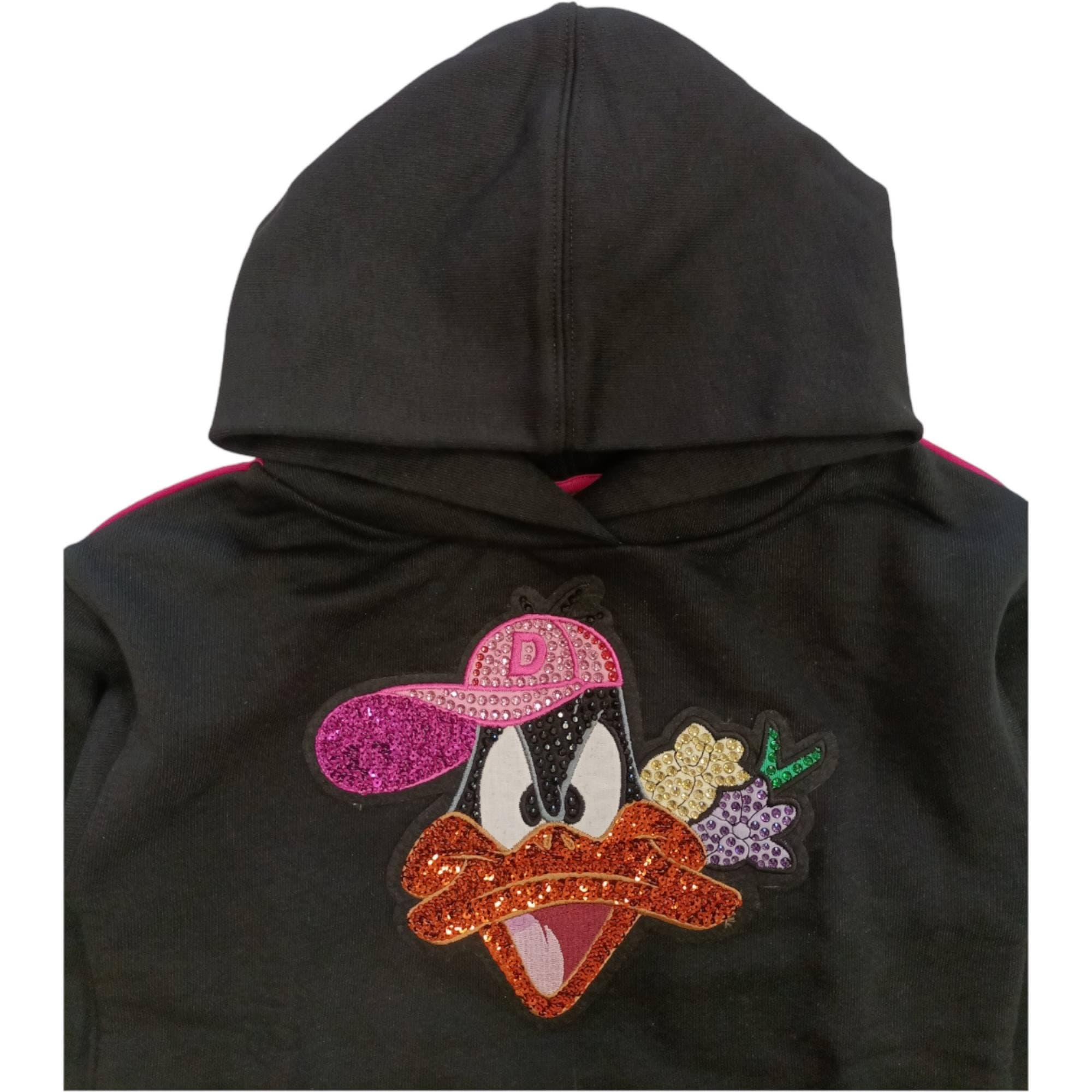 MONNALISA Monnalisa - Felpa Nera 0050 Daffy Strass 19B629 2097 da bambino in Felpe con cappuccio Drestige - Casamassima, commercioVirtuoso.it