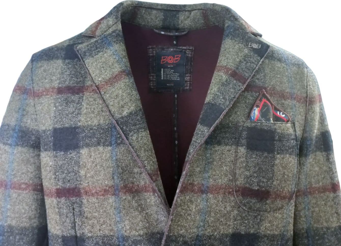 BOB Bob - Giacca Monopetto Grigio Blu A23CHALK378 T378 da uomo in Giacche Drestige - Casamassima, commercioVirtuoso.it