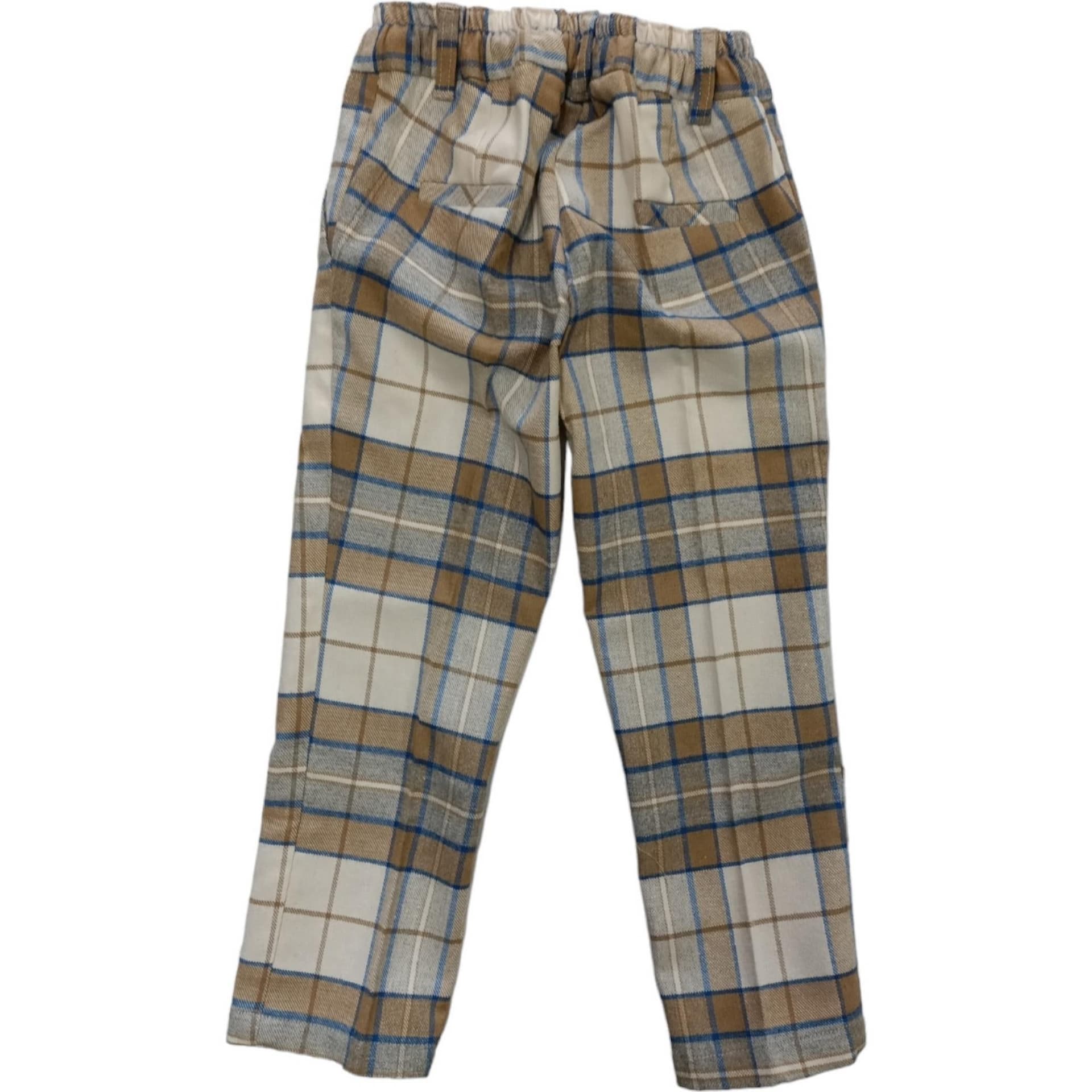 EMANUEL PRIS Emanuel Pris - Pantalone Panna/beige/azzurro A Quadri EPT6153B da bambino in Pantaloni da ginnastica Drestige - Casamassima, commercioVirtuoso.it