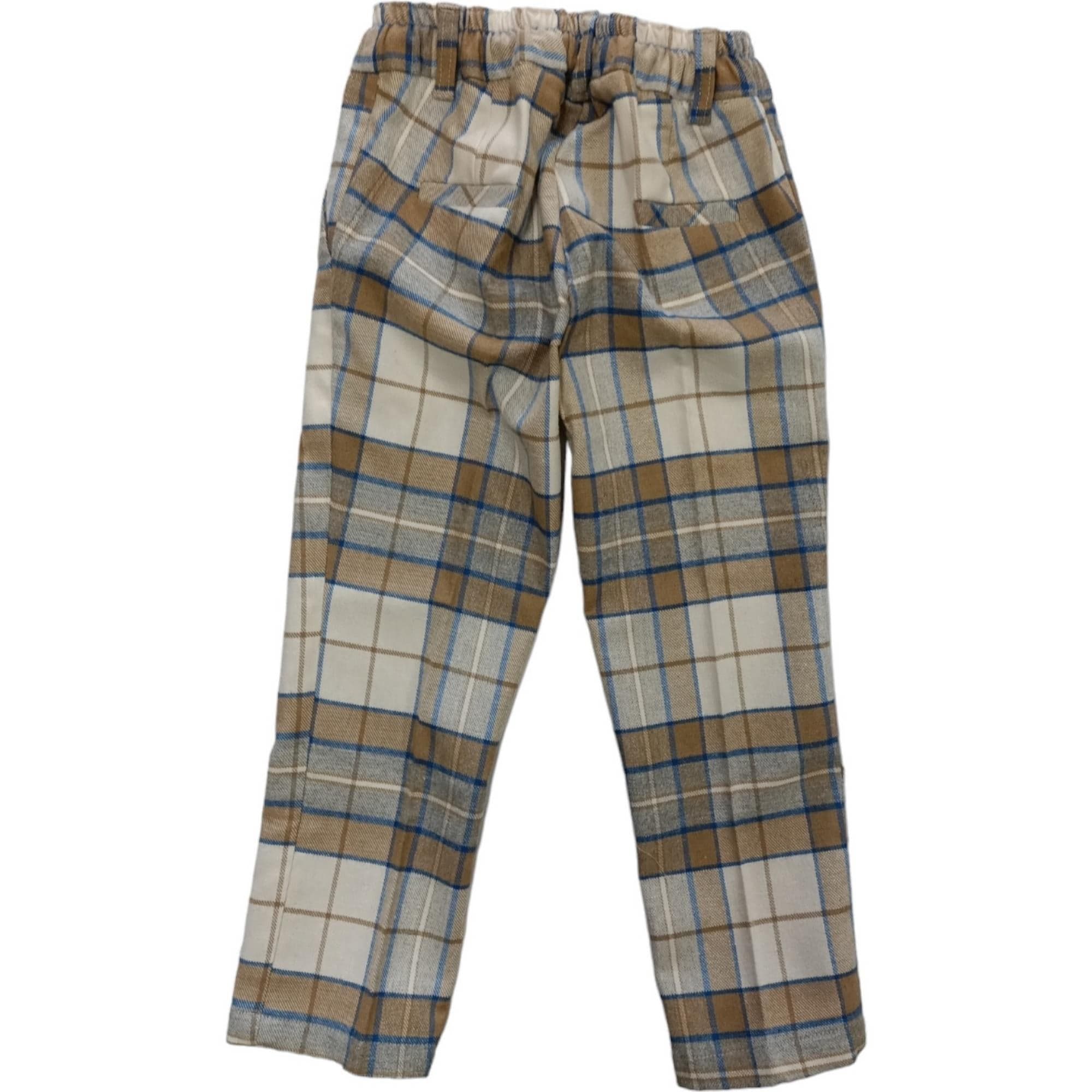 EMANUEL PRIS Emanuel Pris - Pantalone Panna/beige/azzurro A Quadri EPT6153B da bambino in Pantaloni da ginnastica Drestige - Casamassima, commercioVirtuoso.it