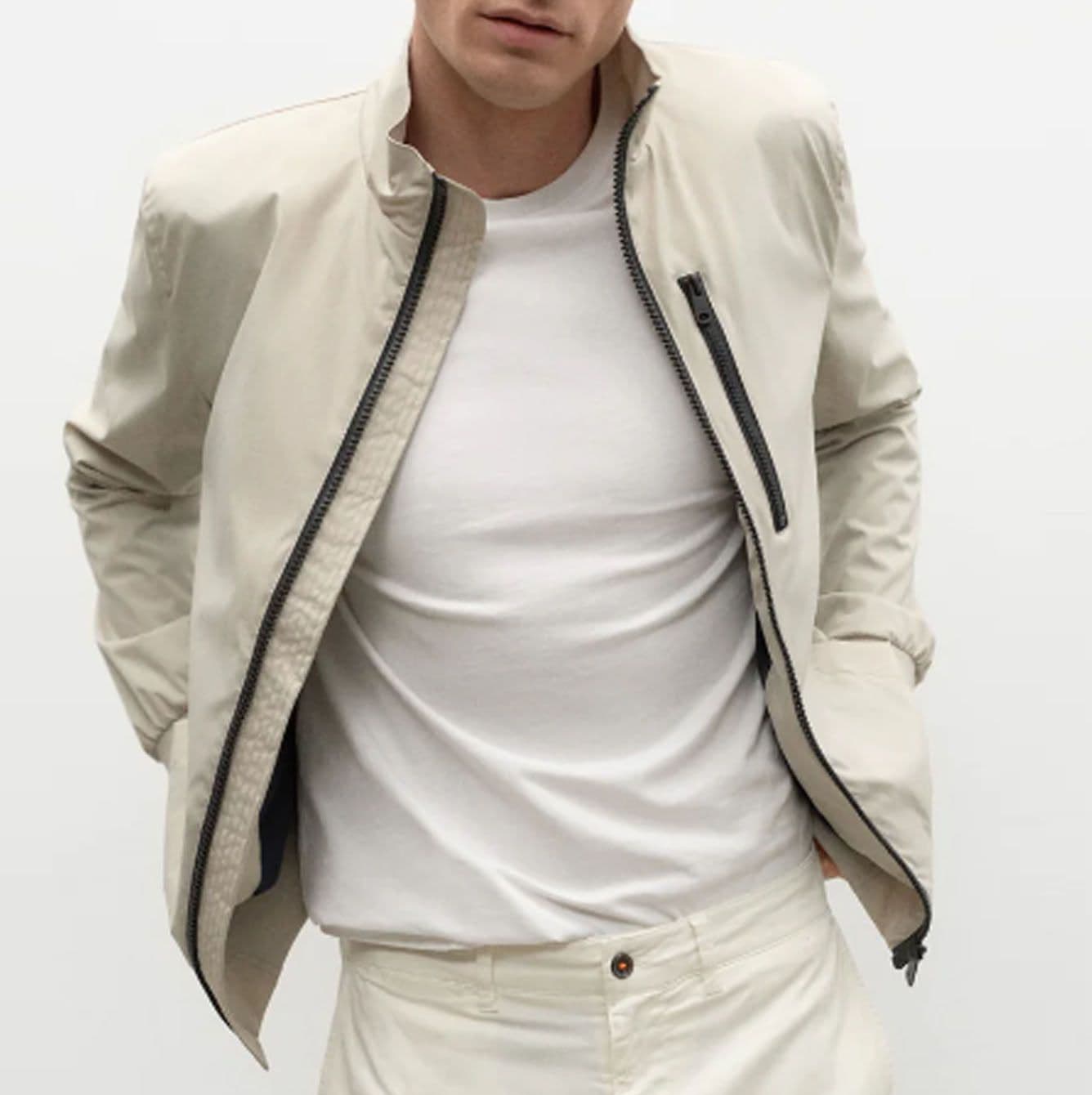 ECOALF Ecoalf - Gajkampat0048ms23 008 White Sand AMPATOALF JACKET MAN da uomo in Giacche Drestige - Casamassima, commercioVirtuoso.it