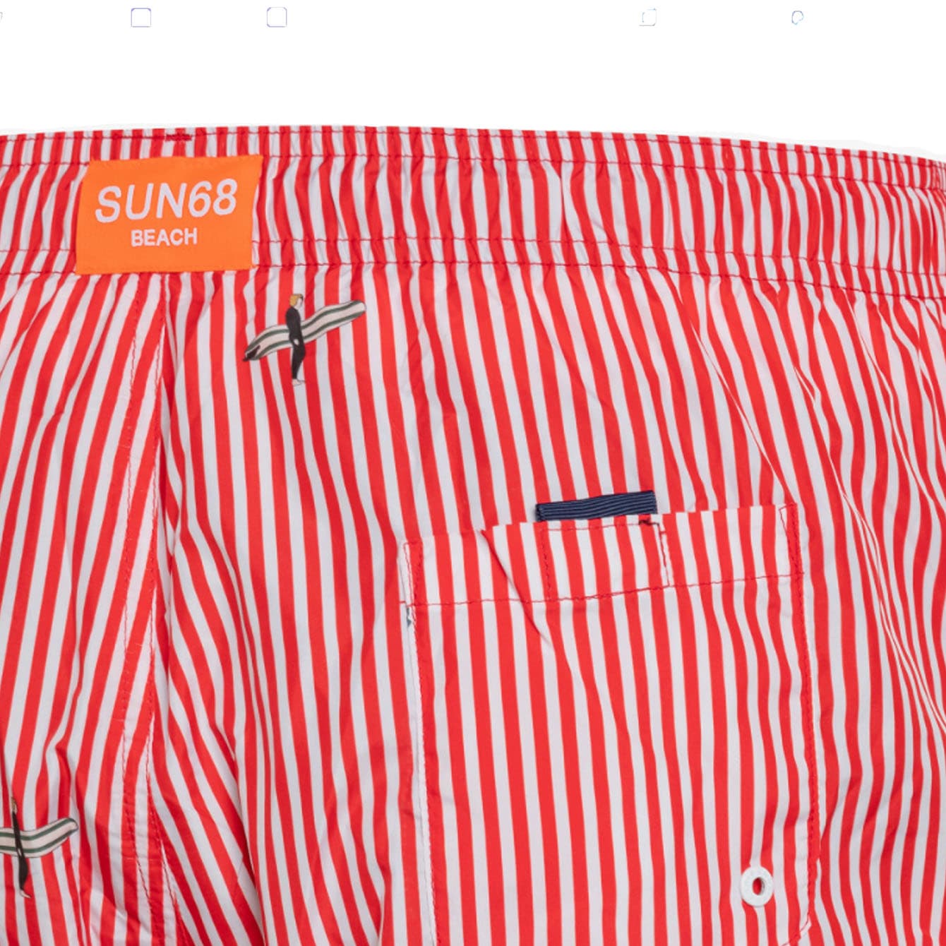 SUN68 BEACH Sun68 Beach - Swim Pant Stripes F. 0130 Bianco Rosso F. H33120 da uomo in Pantaloncini e calzoncini Drestige - Casamassima, commercioVirtuoso.it