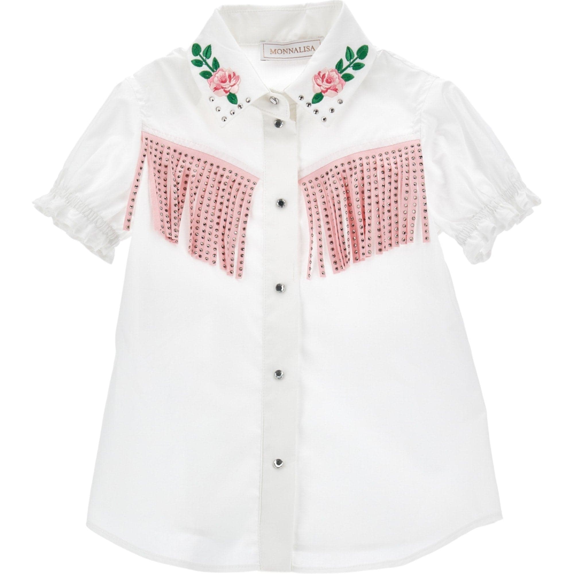 MONNALISA Monnalisa - Camicia Bianca Rodeo 11C300 3116 da bambino in Camicie Drestige - Casamassima, commercioVirtuoso.it