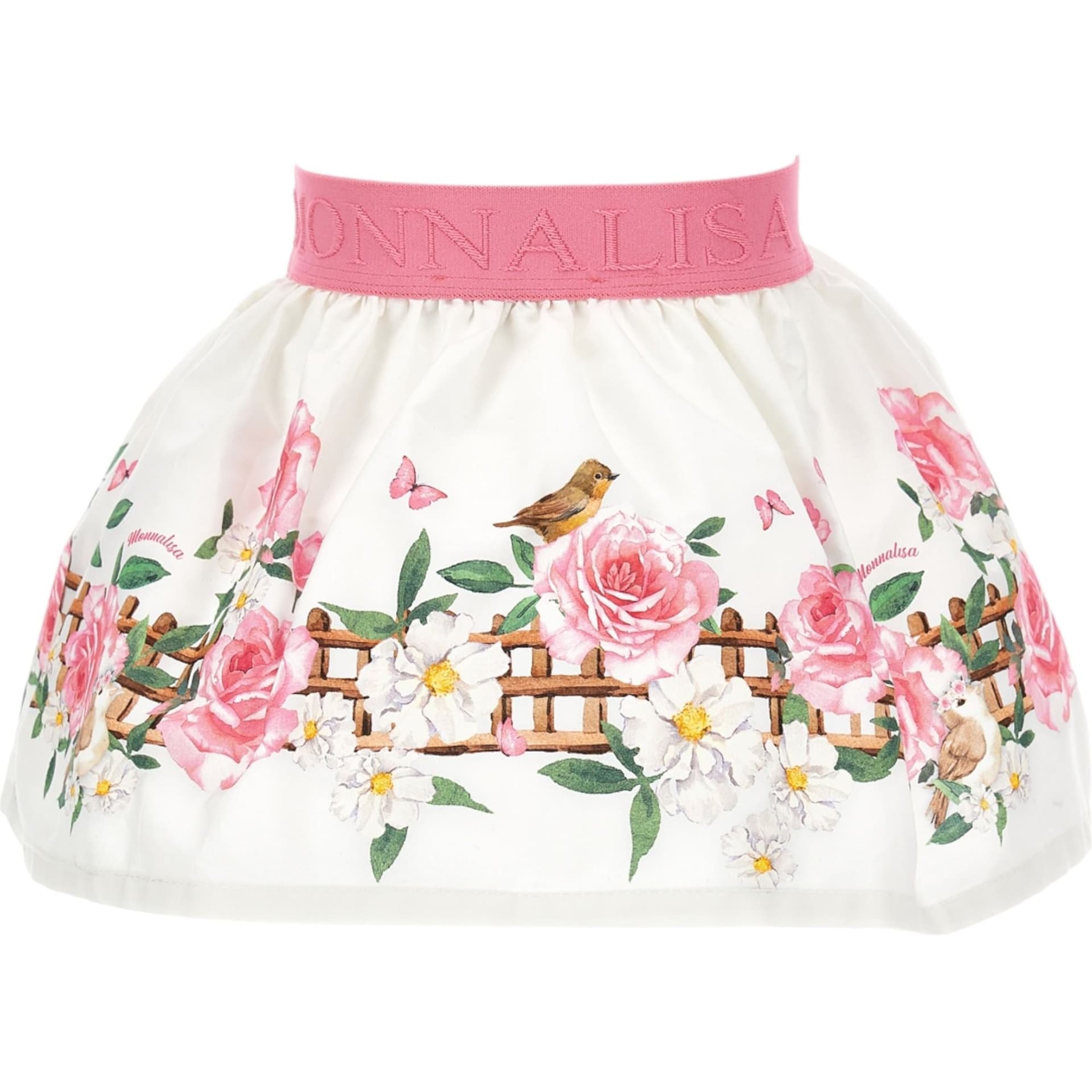 MONNALISA Monnalisa - Gonna Romantic Bianca/rosa Fiori 31C700 3652 da bambino in Gonne e gonne pantalone Drestige - Casamassima, commercioVirtuoso.it
