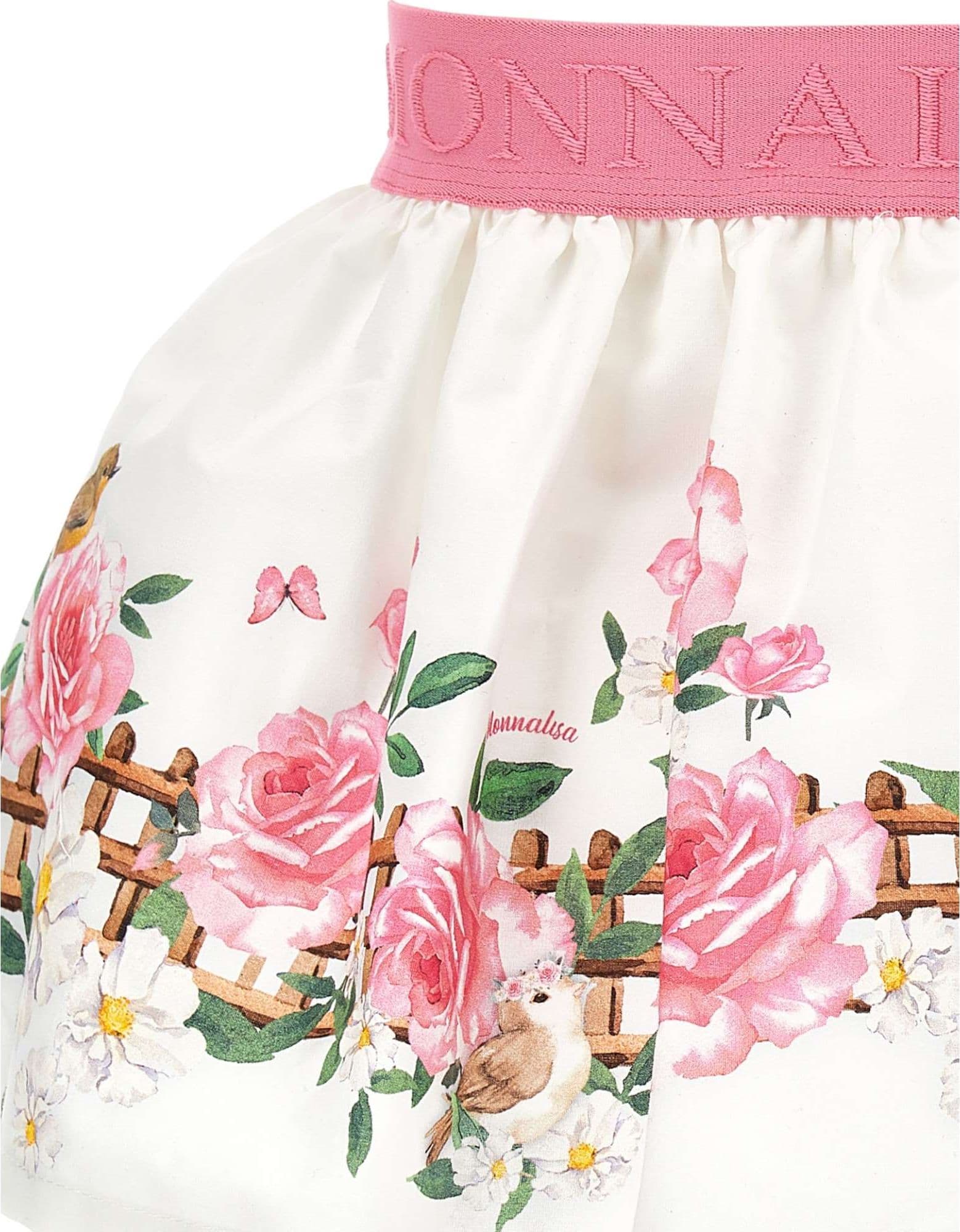 MONNALISA Monnalisa - Gonna Romantic Bianca/rosa Fiori 31C700 3652 da bambino in Gonne e gonne pantalone Drestige - Casamassima, commercioVirtuoso.it