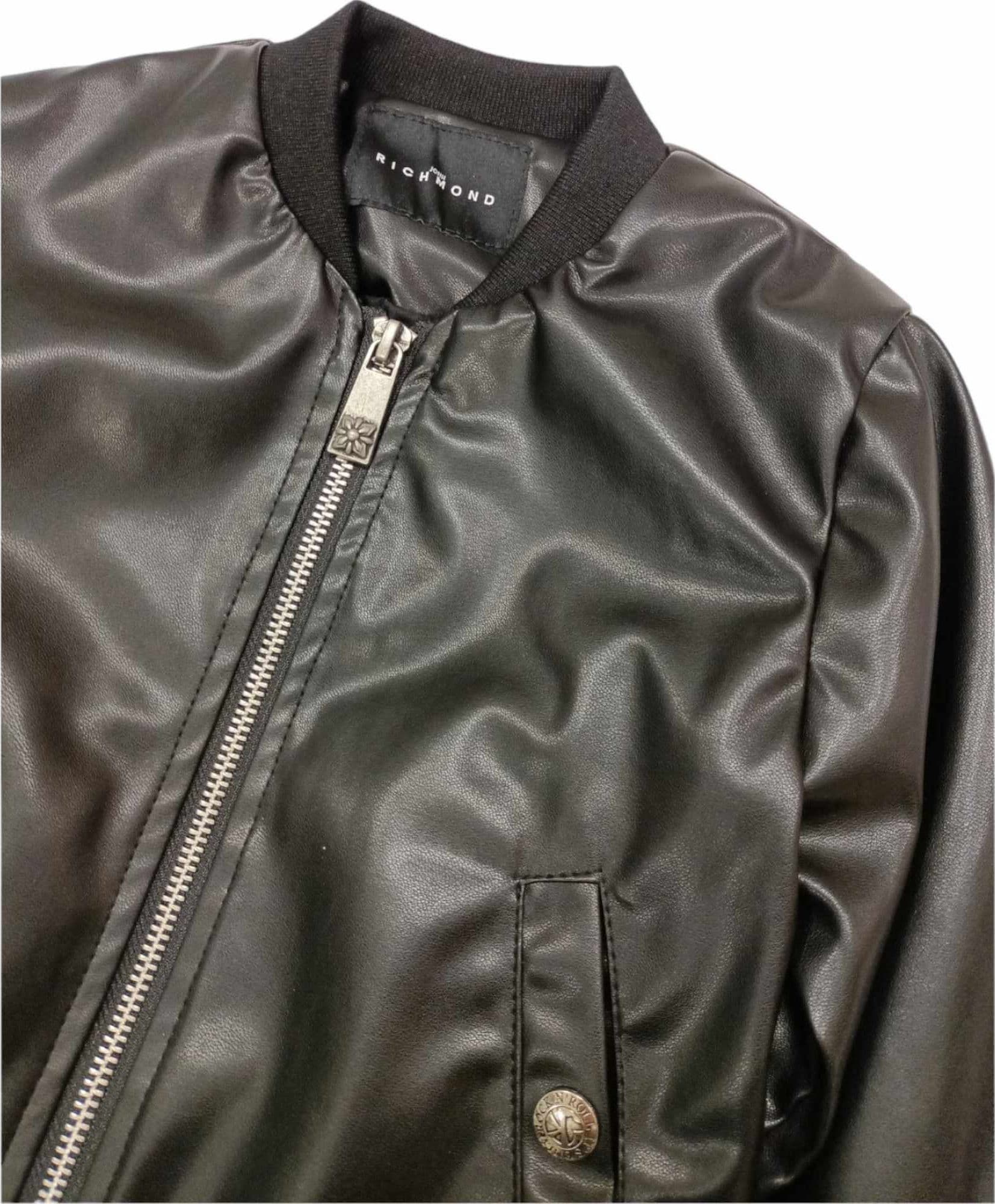 RICHMOND Richmond - Giubbino Bomber Nero Ecopelle RBP24154GBHB da bambino in Giacche Drestige - Casamassima, commercioVirtuoso.it