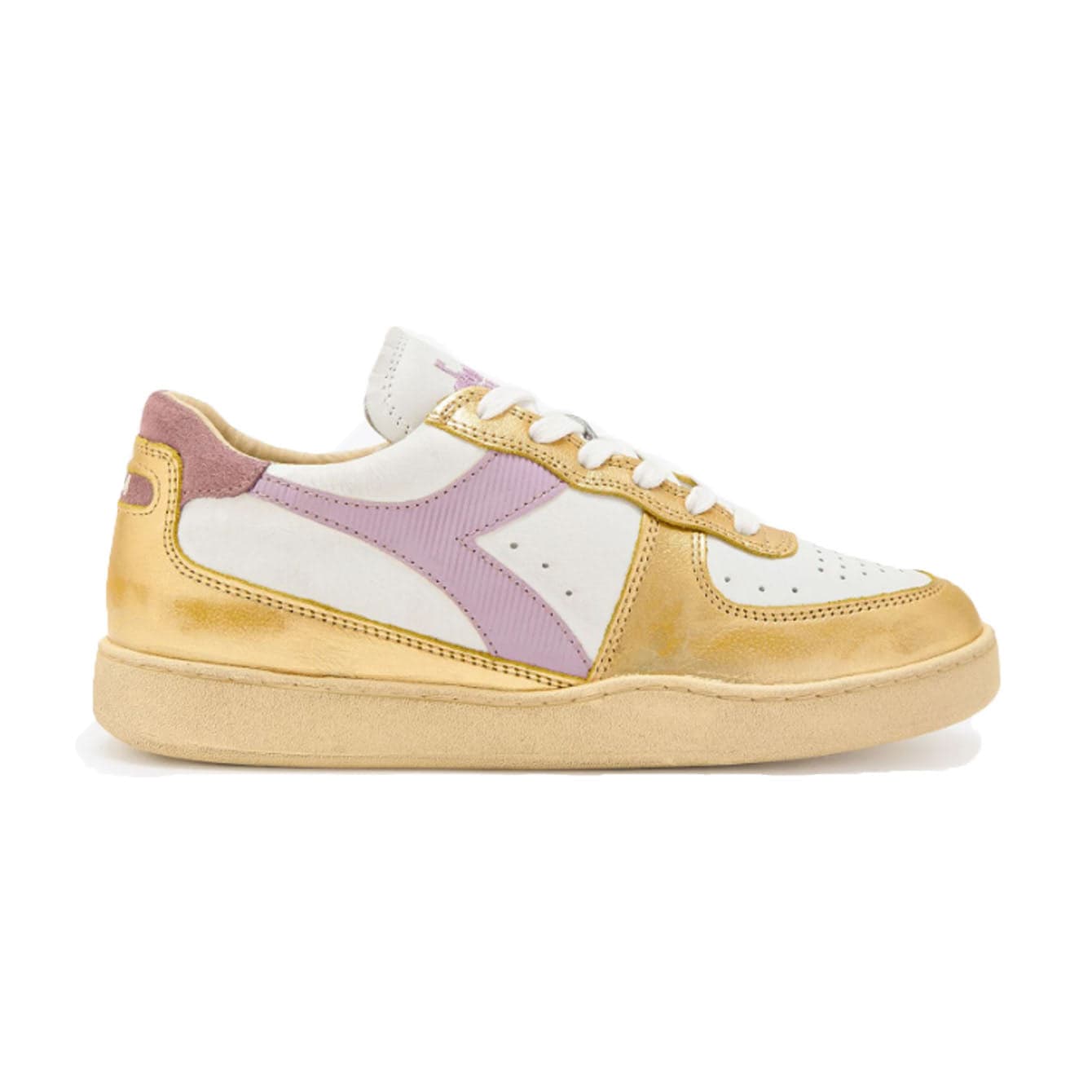 Diadora  - Mi Basket Low Metal C5363 Bianco/oro 201.179034