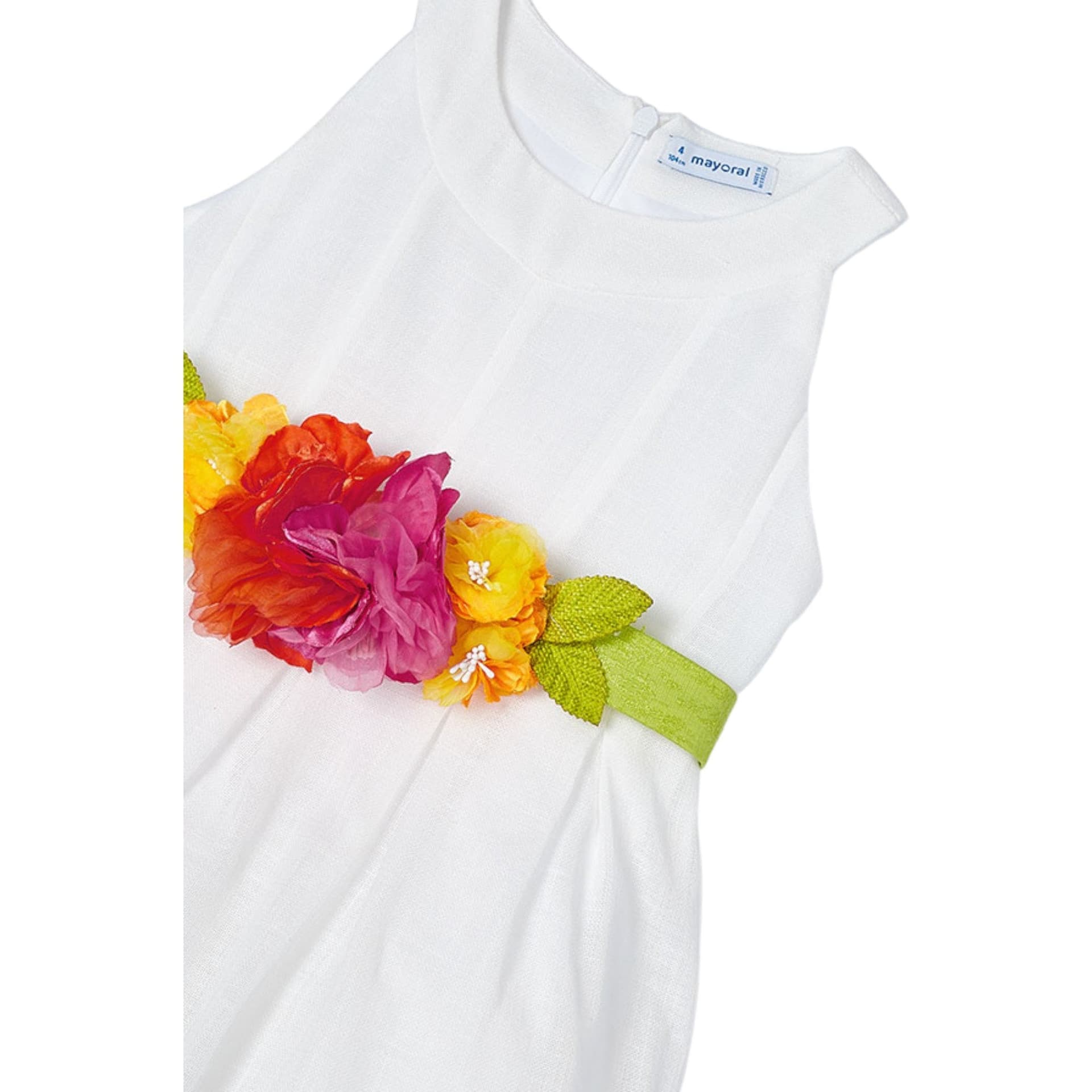 MAYORAL Mayoral - Vestito 014 Bianco Cinta Fiori 3959 da bambino in Felpe senza cappuccio Drestige - Casamassima, commercioVirtuoso.it