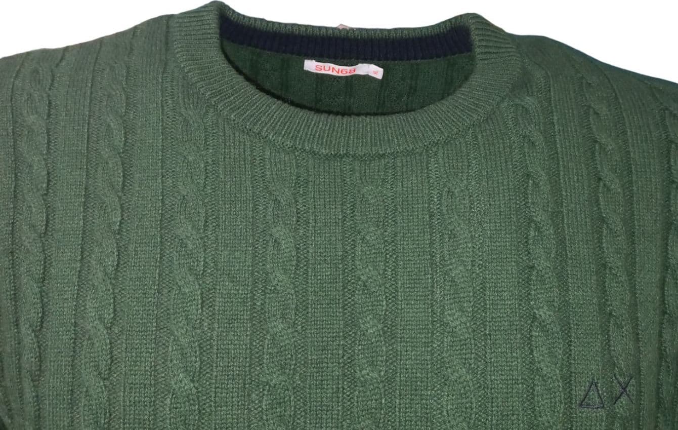 SUN68 Sun68 - Maglione Round Verde Scuro K43141 da uomo in Maglioni Drestige - Casamassima, commercioVirtuoso.it
