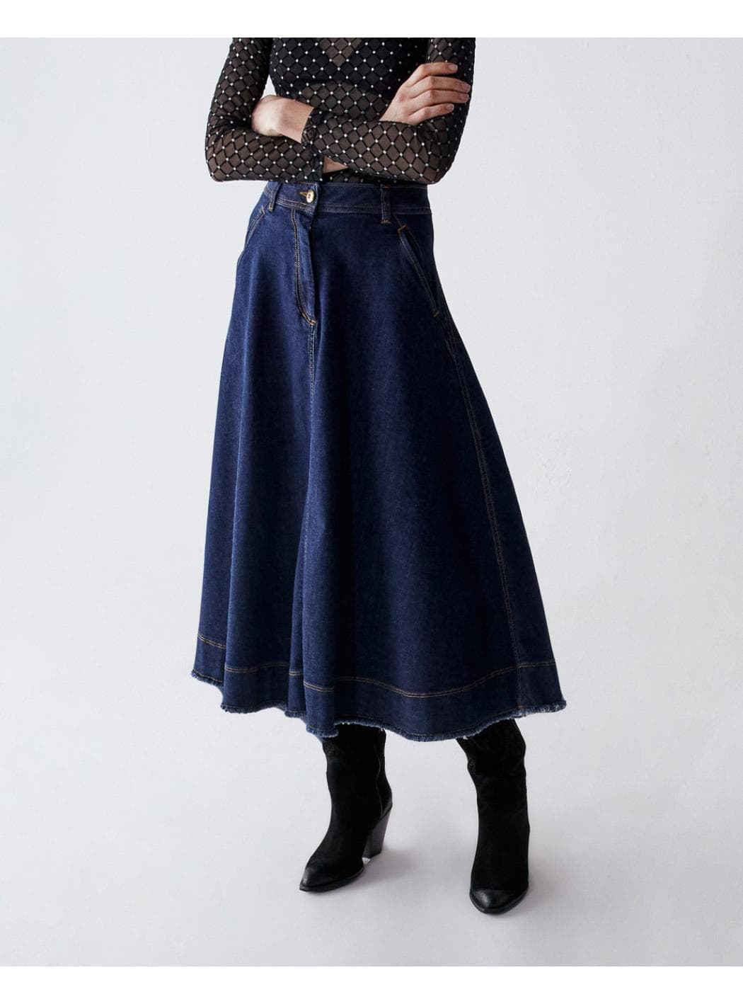 SHAFT Shaft - Gonna Jeans Lesley Stretch Used BI1DN6D2724 da donna in Bottoni Drestige - Casamassima, commercioVirtuoso.it