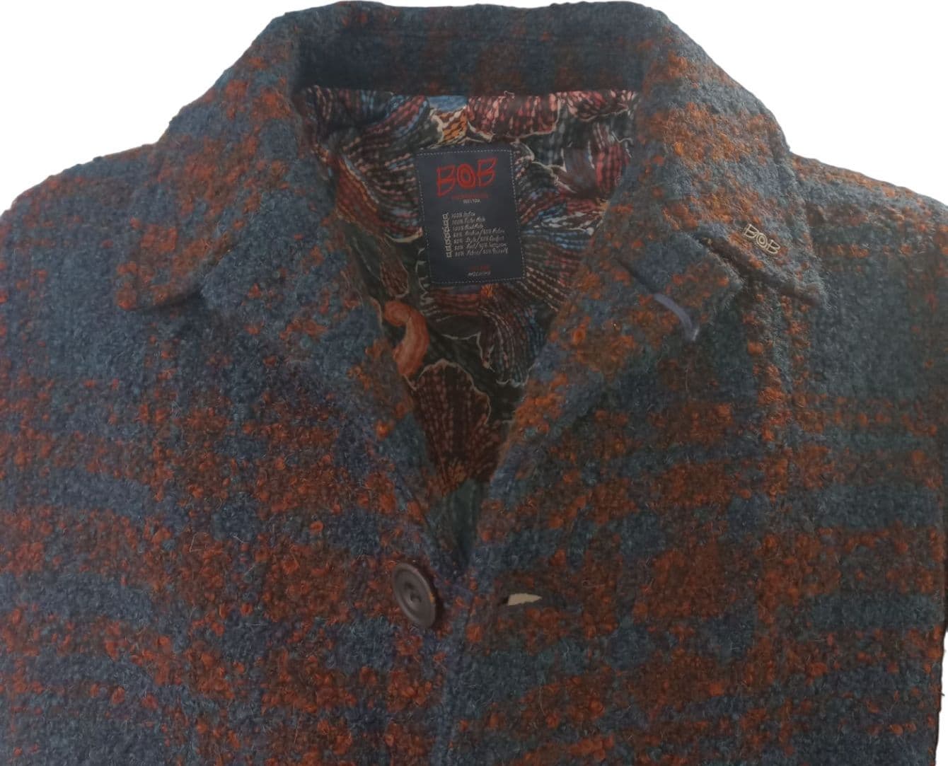 BOB Bob - Cappotto Monopetto Fantasia Blu A24VENUS123 da uomo in Cappotti Drestige - Casamassima, commercioVirtuoso.it
