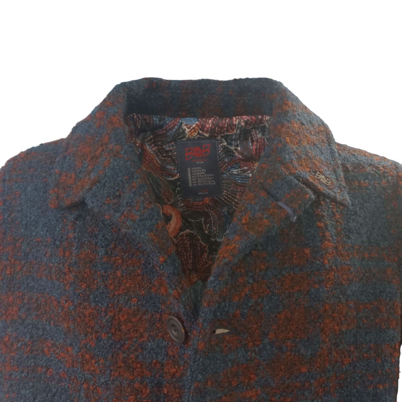 BOB Bob - Cappotto Monopetto Fantasia Blu A24VENUS123 da uomo in Cappotti Drestige - Casamassima, commercioVirtuoso.it