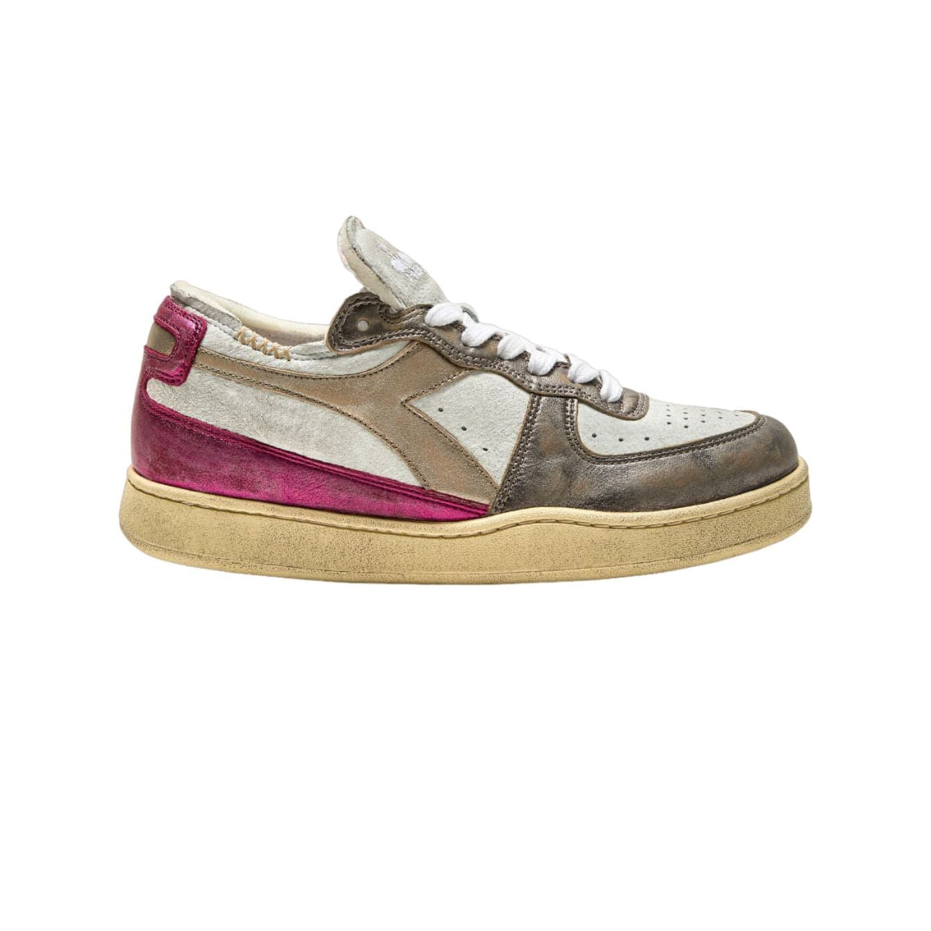 Diadora  - Mi Basket Row Cut Metal Bianco/fucsia 201.180207