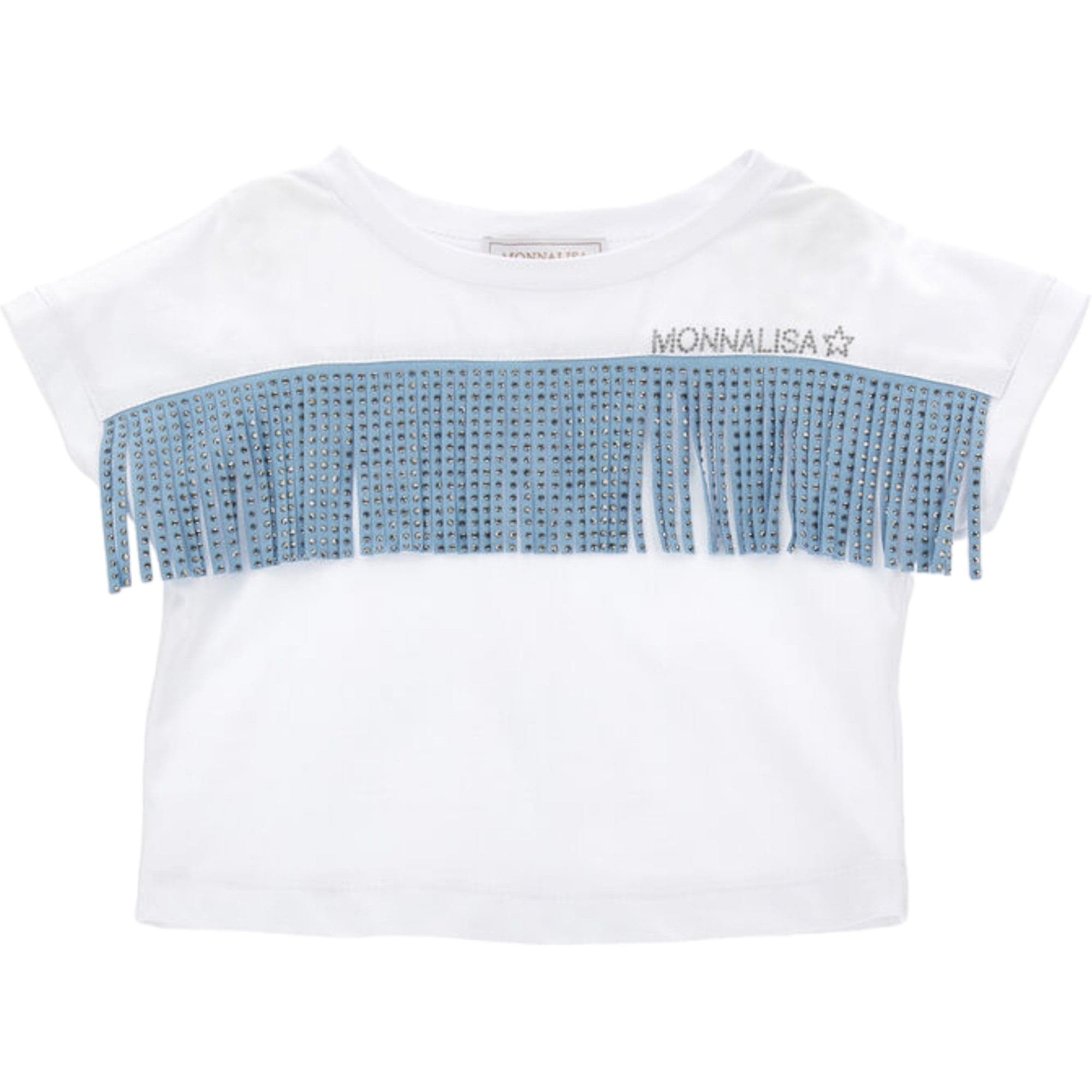 MONNALISA Monnalisa - T-shirt Frange Bia/celeste 9958 11C604 3206