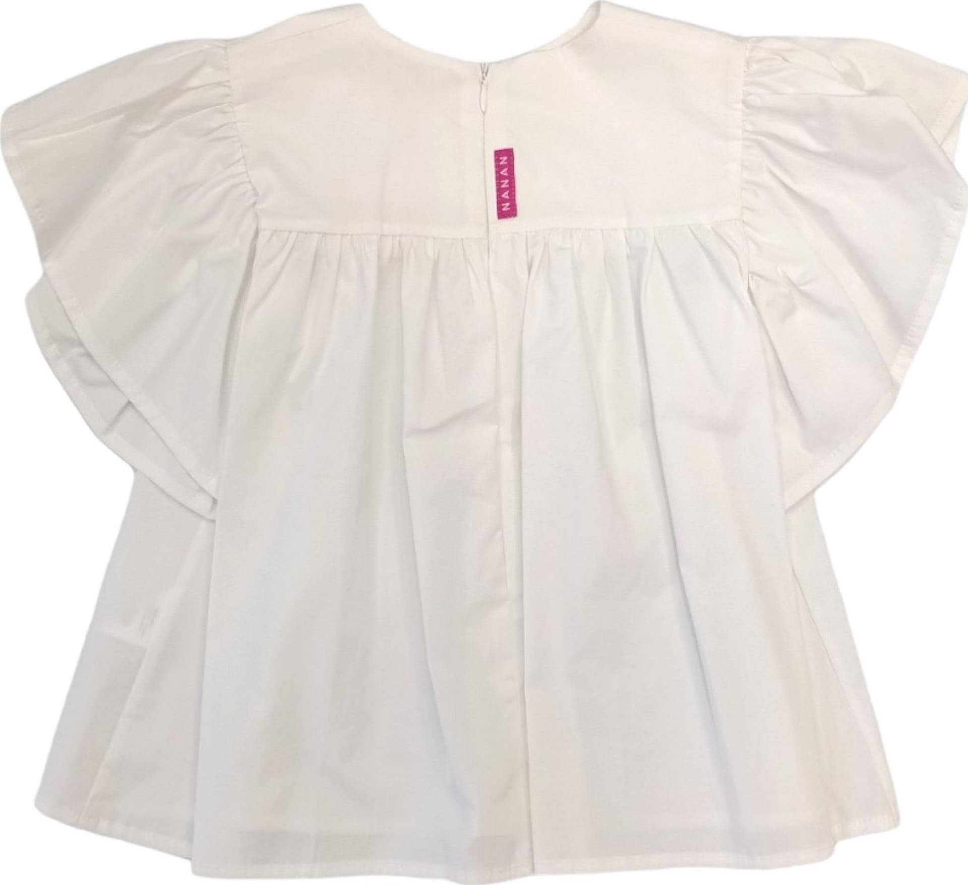 NANAN Nanan - Blusa Bianca C/fiore Fuxia E24489 da bambino in Camicie Drestige - Casamassima, commercioVirtuoso.it