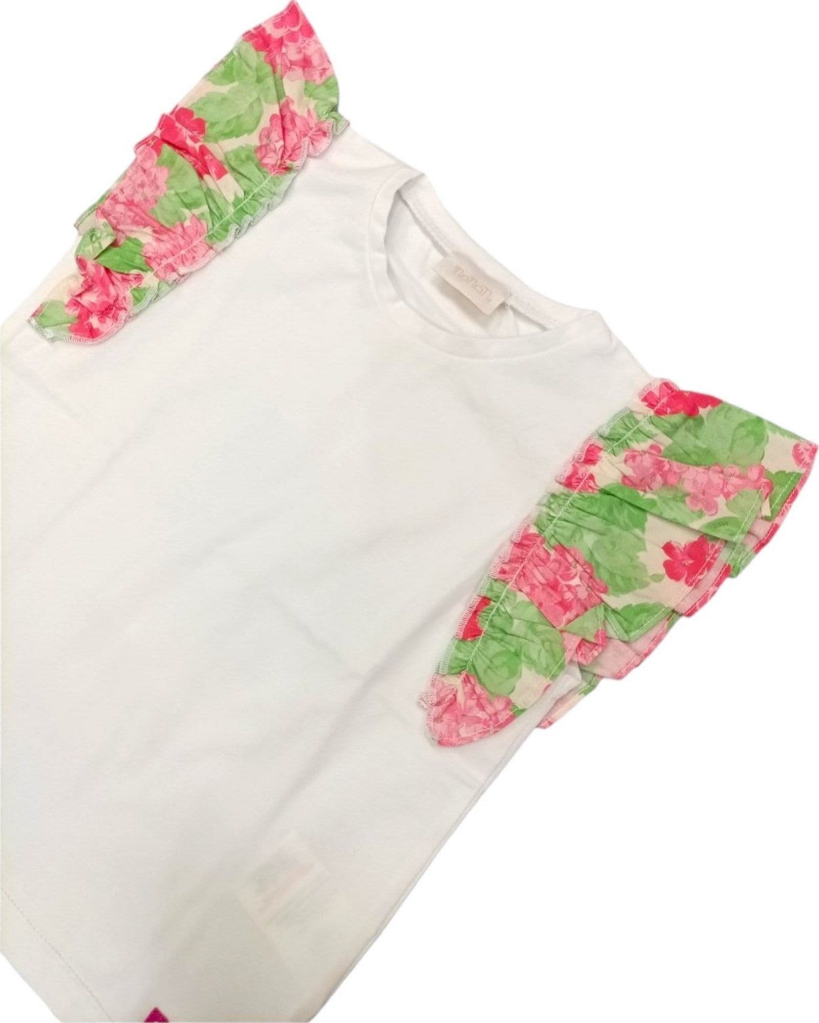 NANAN Nanan - T-shirt Bianca Flowers E24481 da bambino in T-shirt Drestige - Casamassima, commercioVirtuoso.it