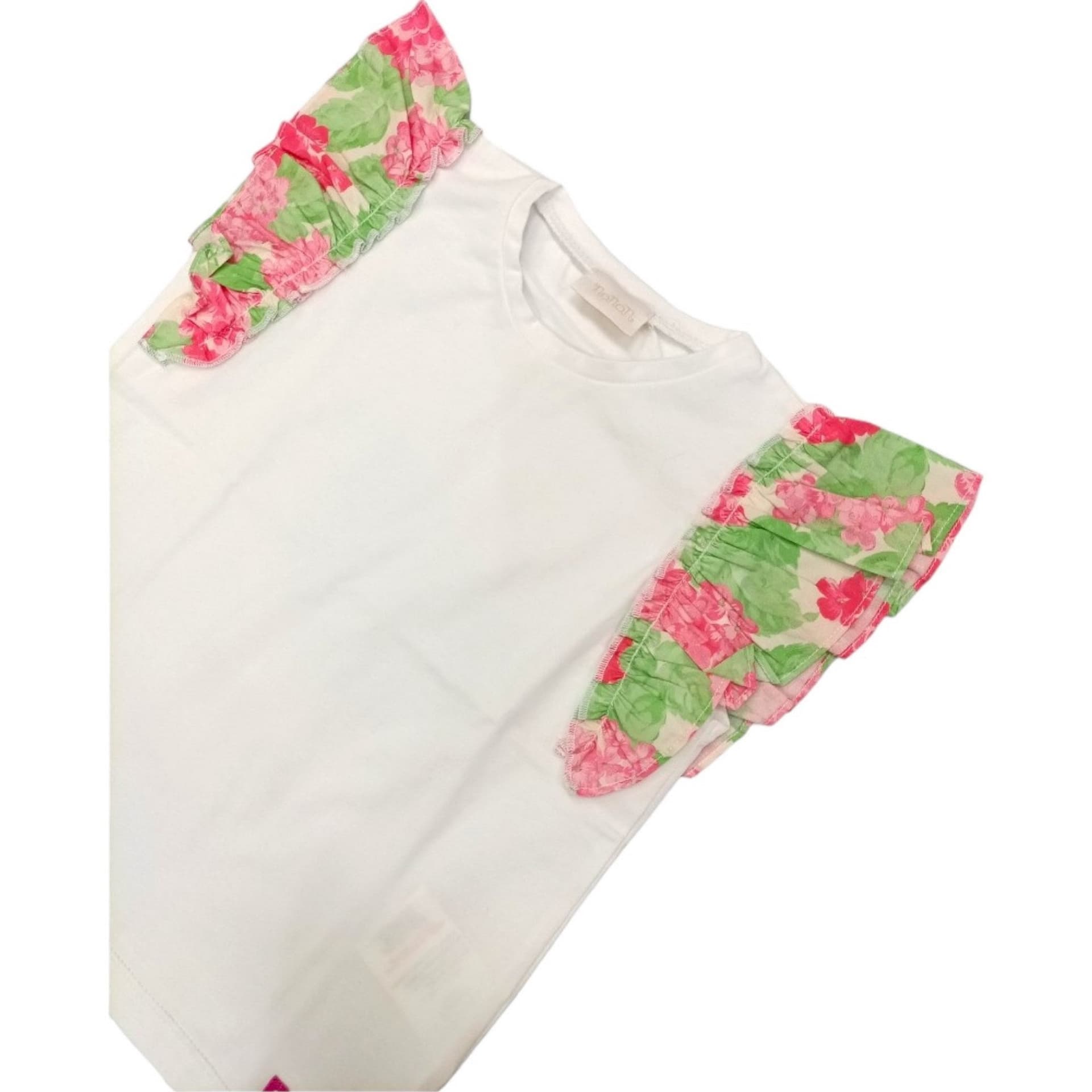 NANAN Nanan - T-shirt Bianca Flowers E24481 da bambino in T-shirt Drestige - Casamassima, commercioVirtuoso.it